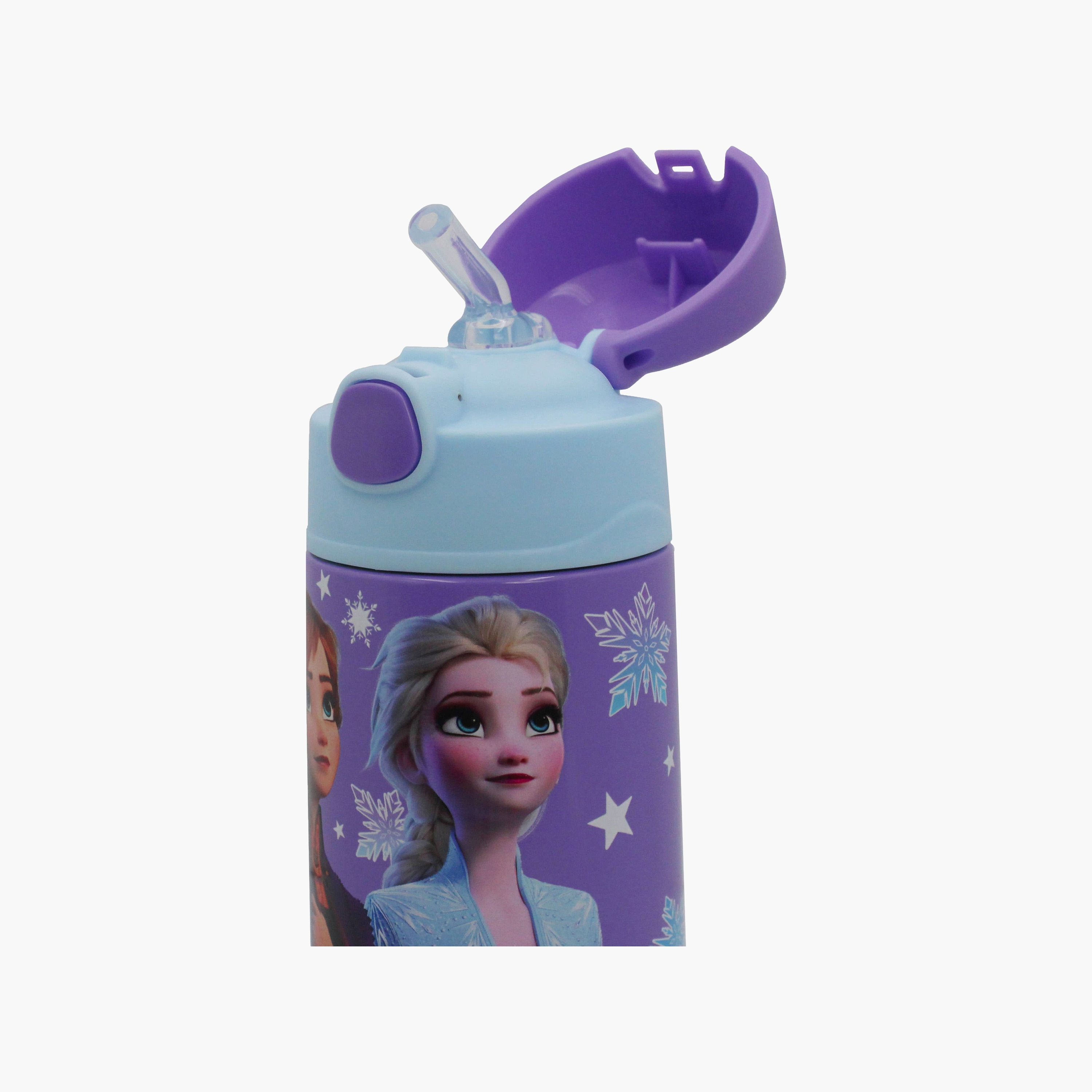زجاجة مياه ستانلس ستيل ديزني فروزن مع ماصة منبثقة وغطاء مقاوم للتسريب - 350 مل-school-waterbottles-image-3