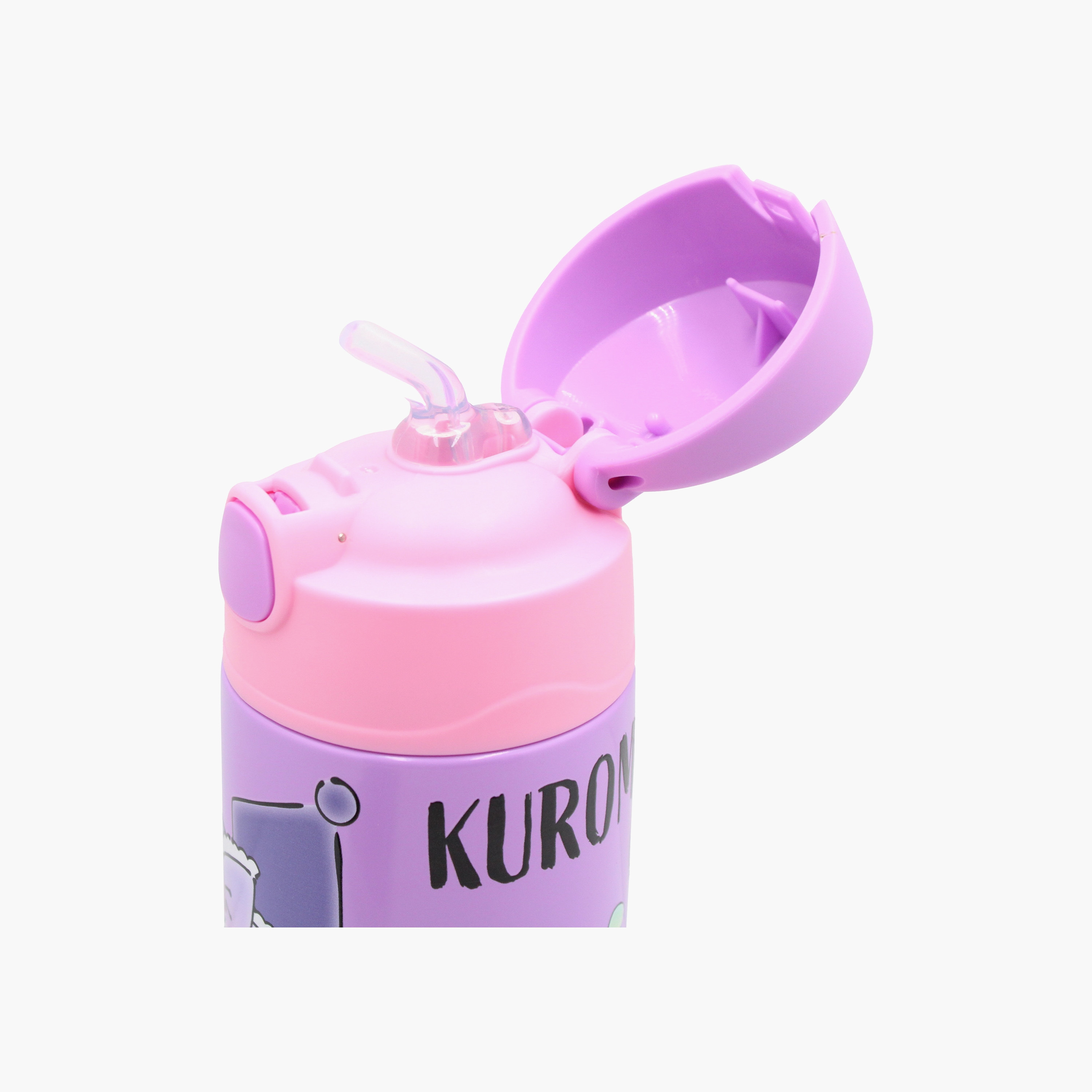 Sanrio Kuromi Stainless Steel Water Bottle with Flip-Top Spout & BPA Free - 350 ml-school-waterbottles-image-4
