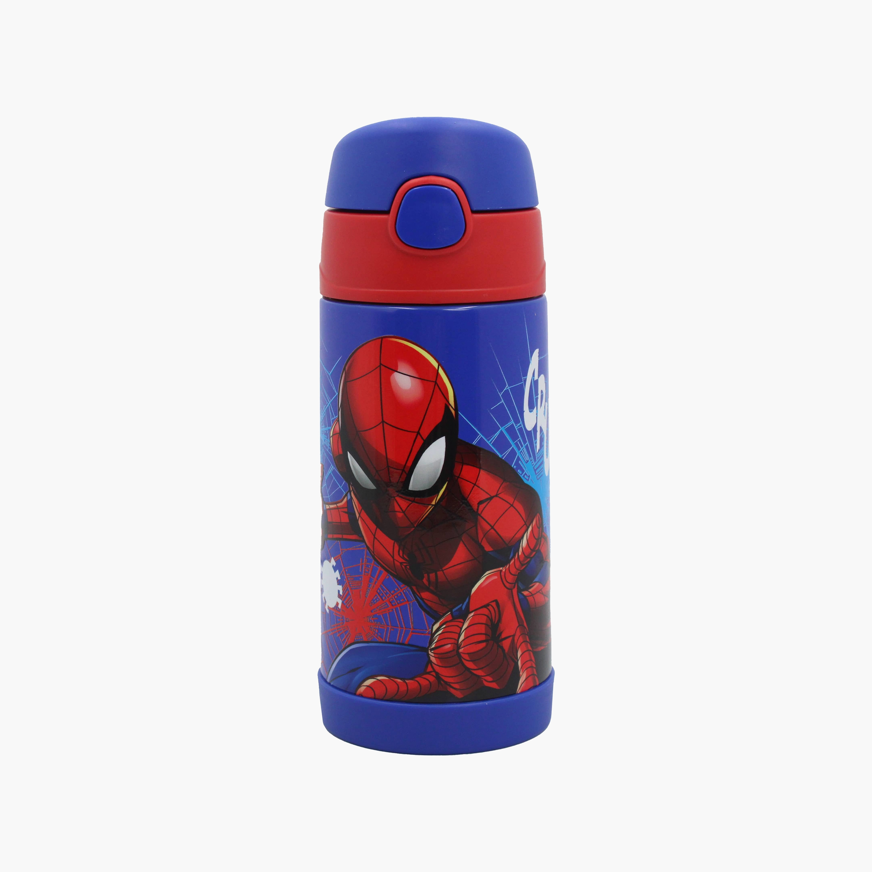 Marvel Spiderman Stainless Steel Water Bottle with Flip-Top Spout & Leakproof Cap - 350 ml-school-waterbottles-image-1