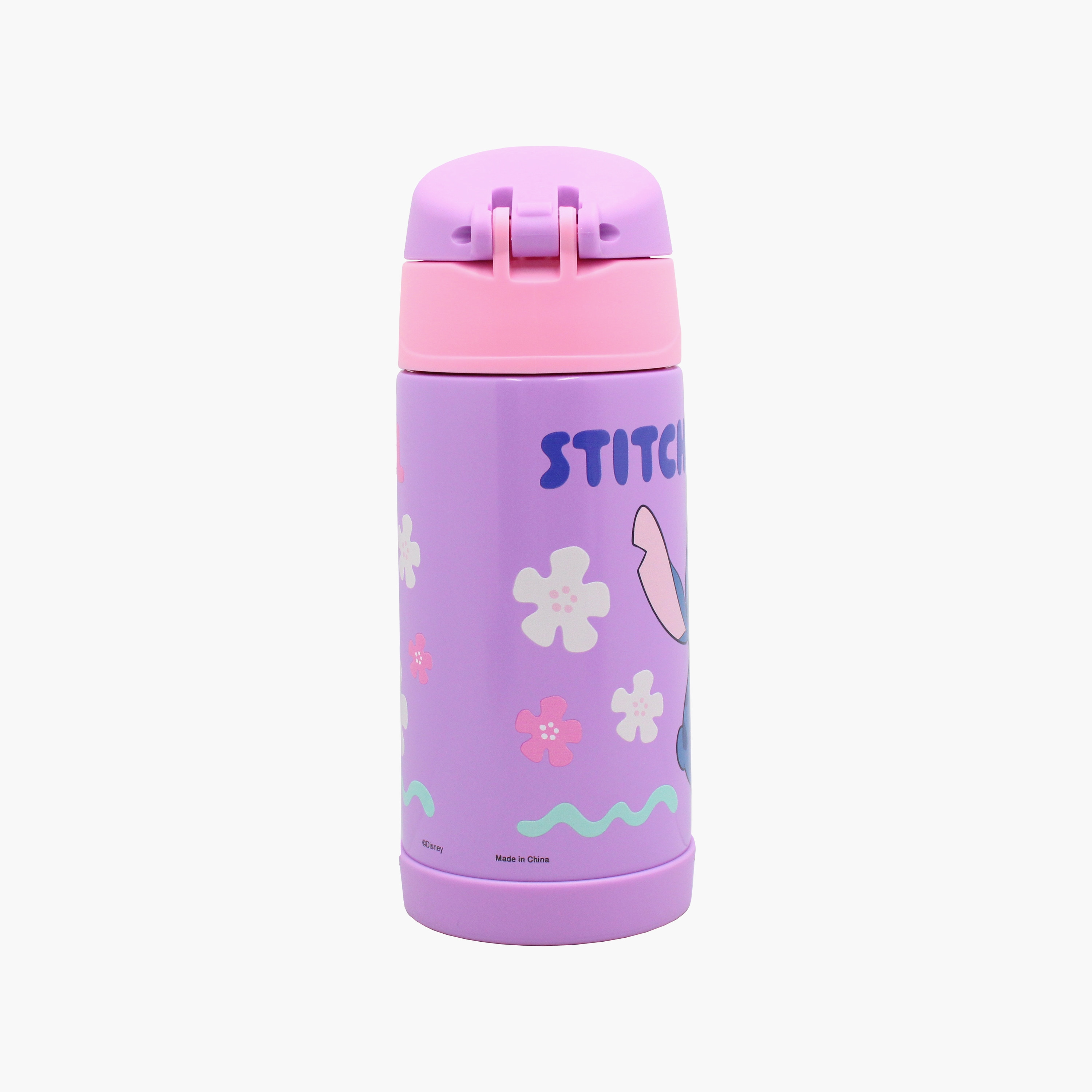 زجاجة مياه ستانلس ستيل ديزني ستيتش مع ماصة منبثقة وغطاء مقاوم للتسريب - 350 مل-school-waterbottles-image-3