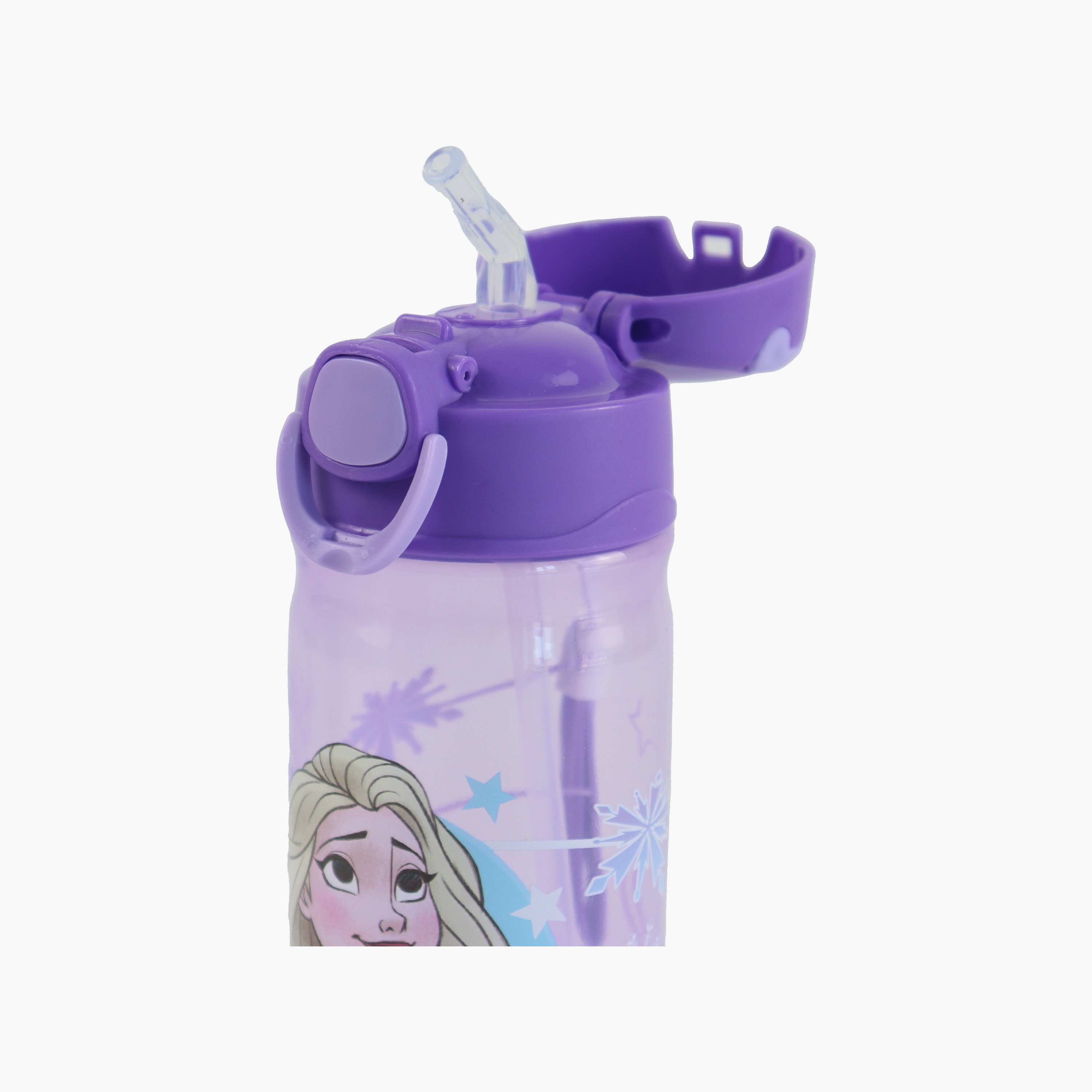 زجاجة مياه بولي بروبيلين فروزن إلسا مع ماصة قابلة للطي وحزام حمل - 600 مل-school-waterbottles-image-3