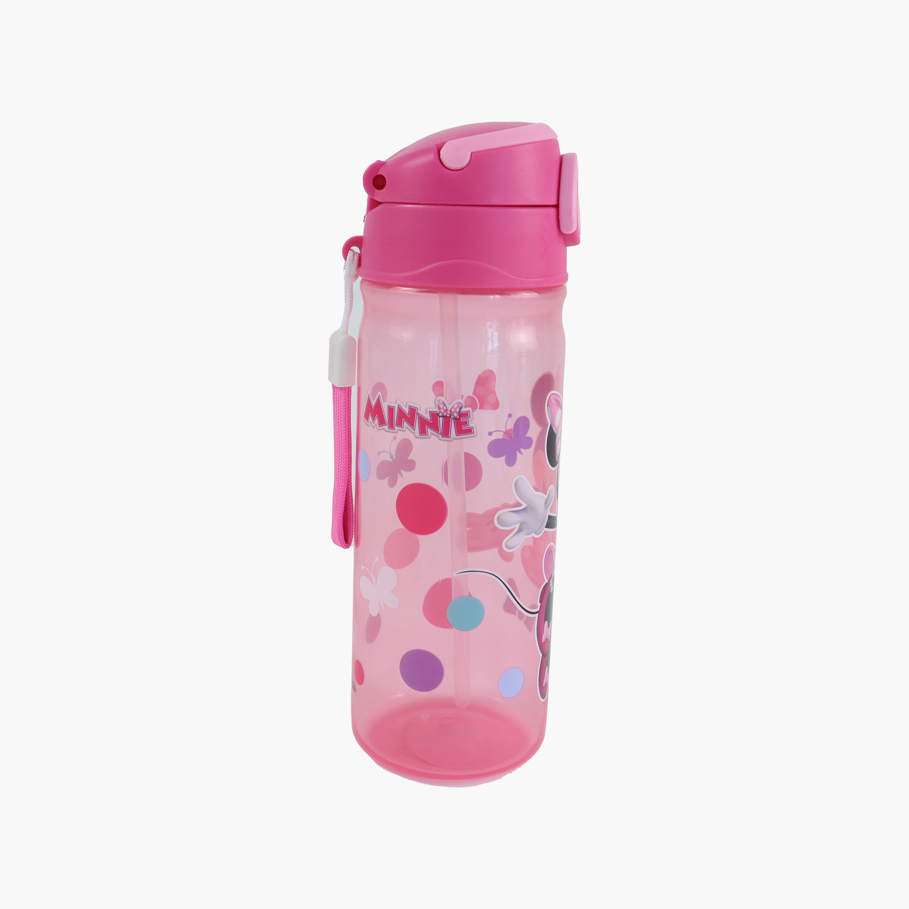 زجاجة مياه بولي بروبيلين ميني ماوس مع ماصة قابلة للطي وحزام حمل - 600 مل-school-waterbottles-image-4