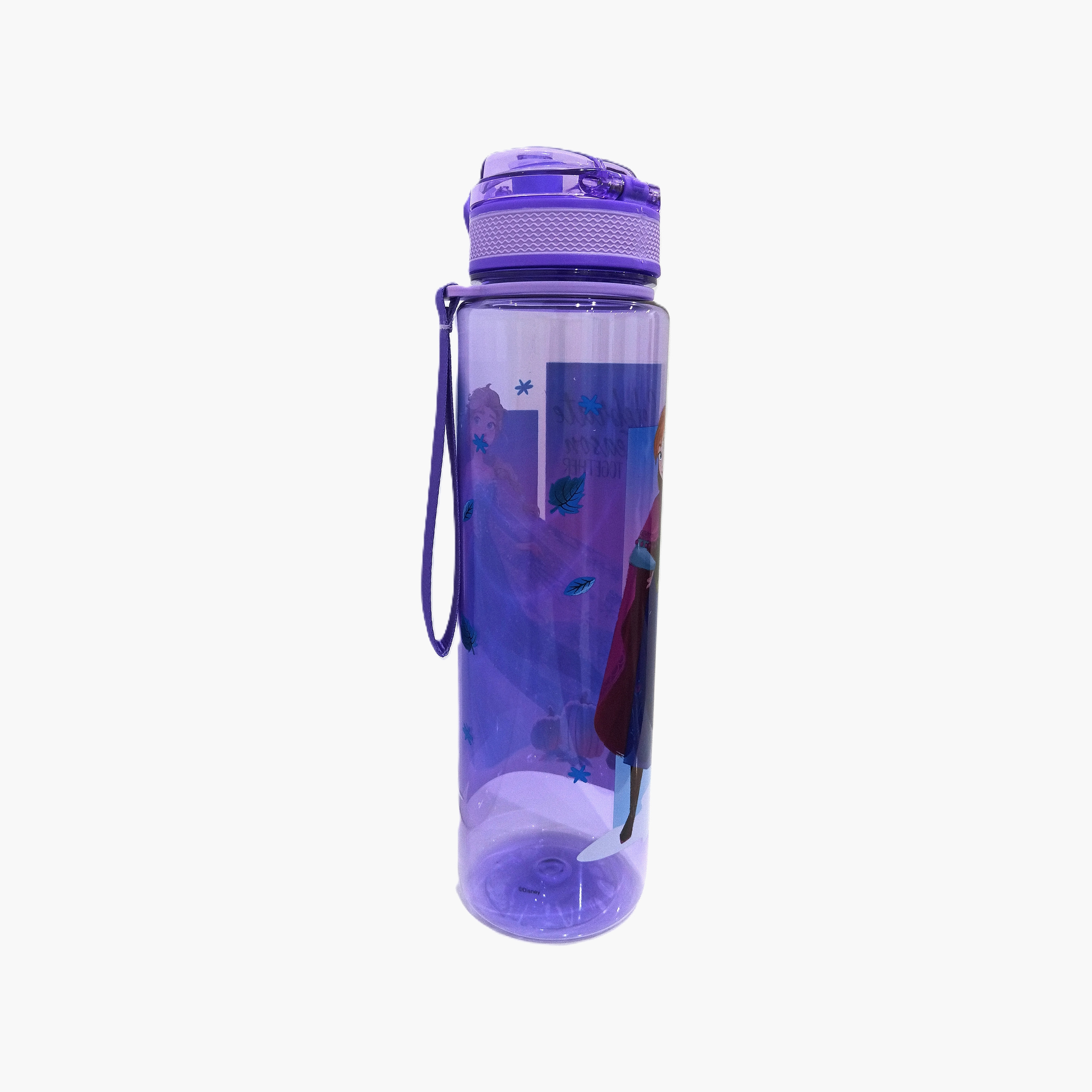 زجاجة ماء بولي بروبيلين بفوهة للشرب وحبل حمل برسمة فروزن من ديزني - 1 لتر-school-waterbottles-image-3