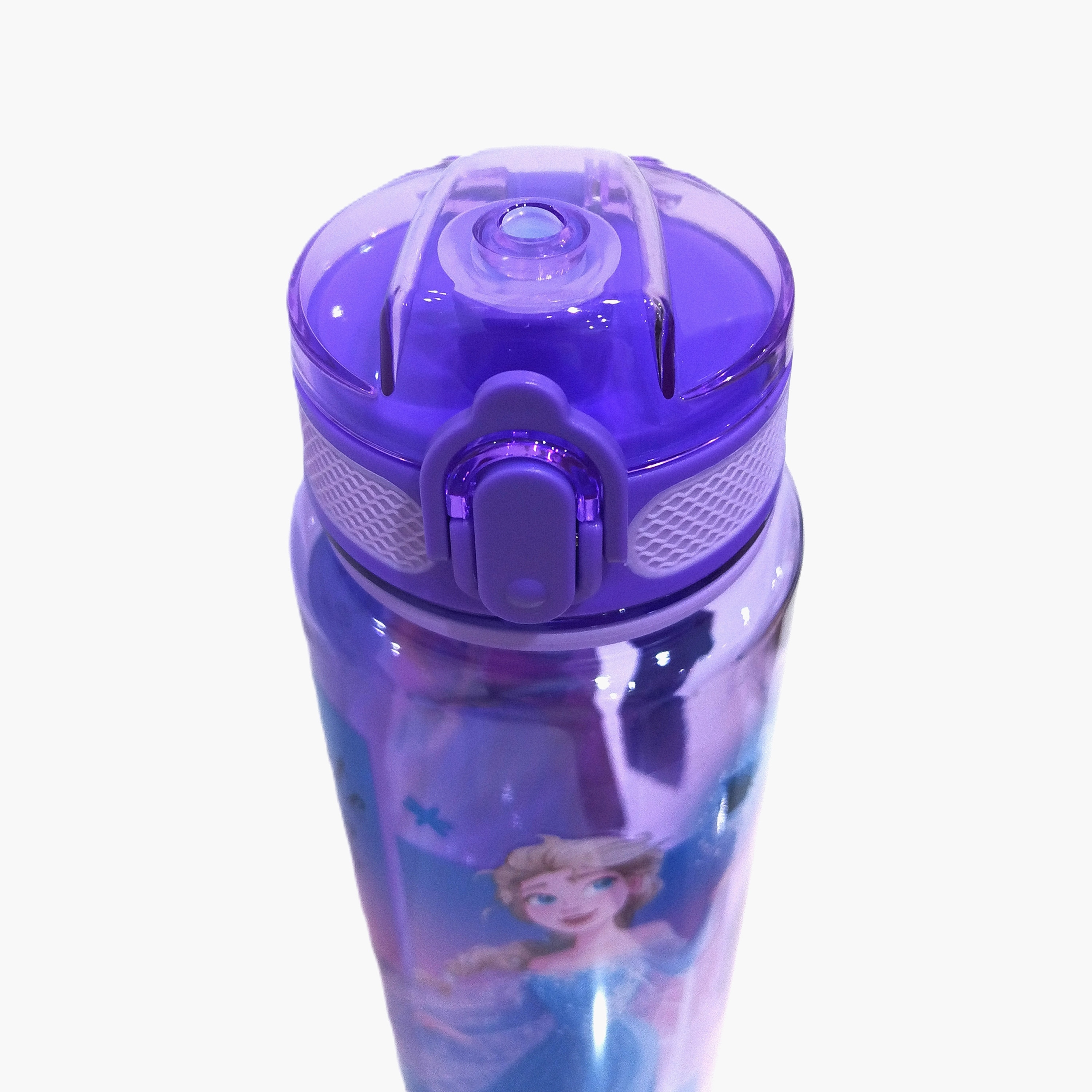 زجاجة ماء بولي بروبيلين بفوهة للشرب وحبل حمل برسمة فروزن من ديزني - 1 لتر-school-waterbottles-image-4