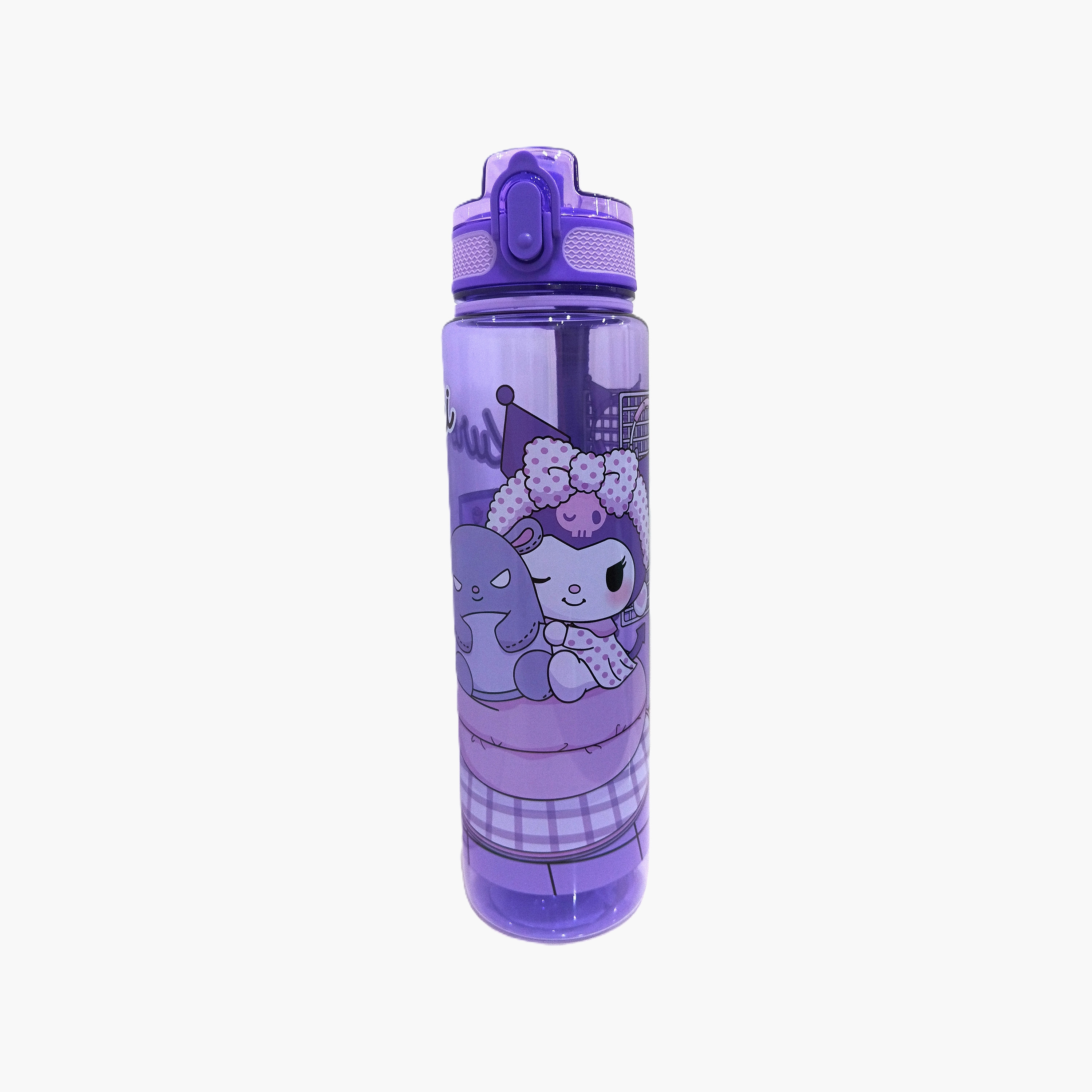 Sanrio Kuromi Polypropylene Water Bottle with Chug Spout & Carry Strap - 1 L-school-waterbottles-image-1