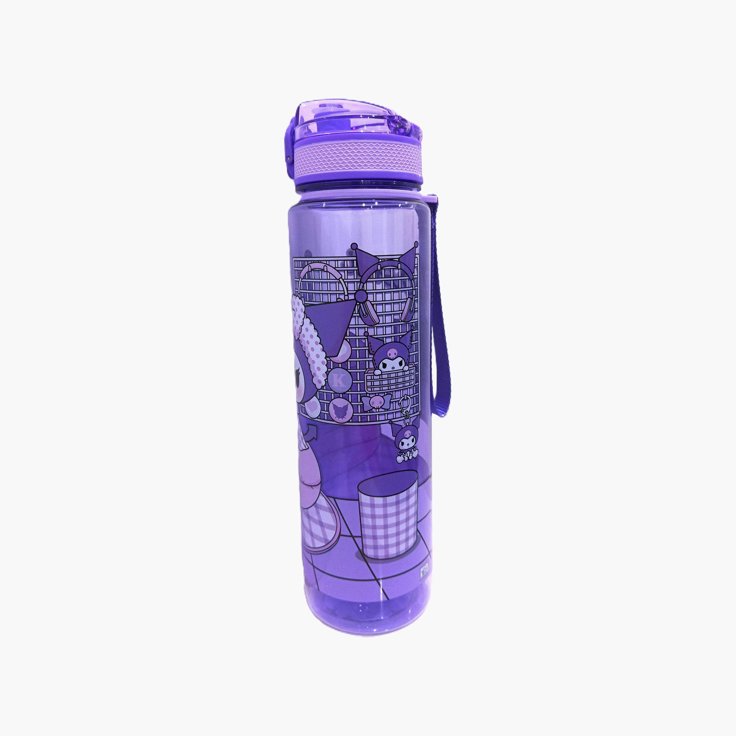 Sanrio Kuromi Polypropylene Water Bottle with Chug Spout & Carry Strap - 1 L-school-waterbottles-image-2