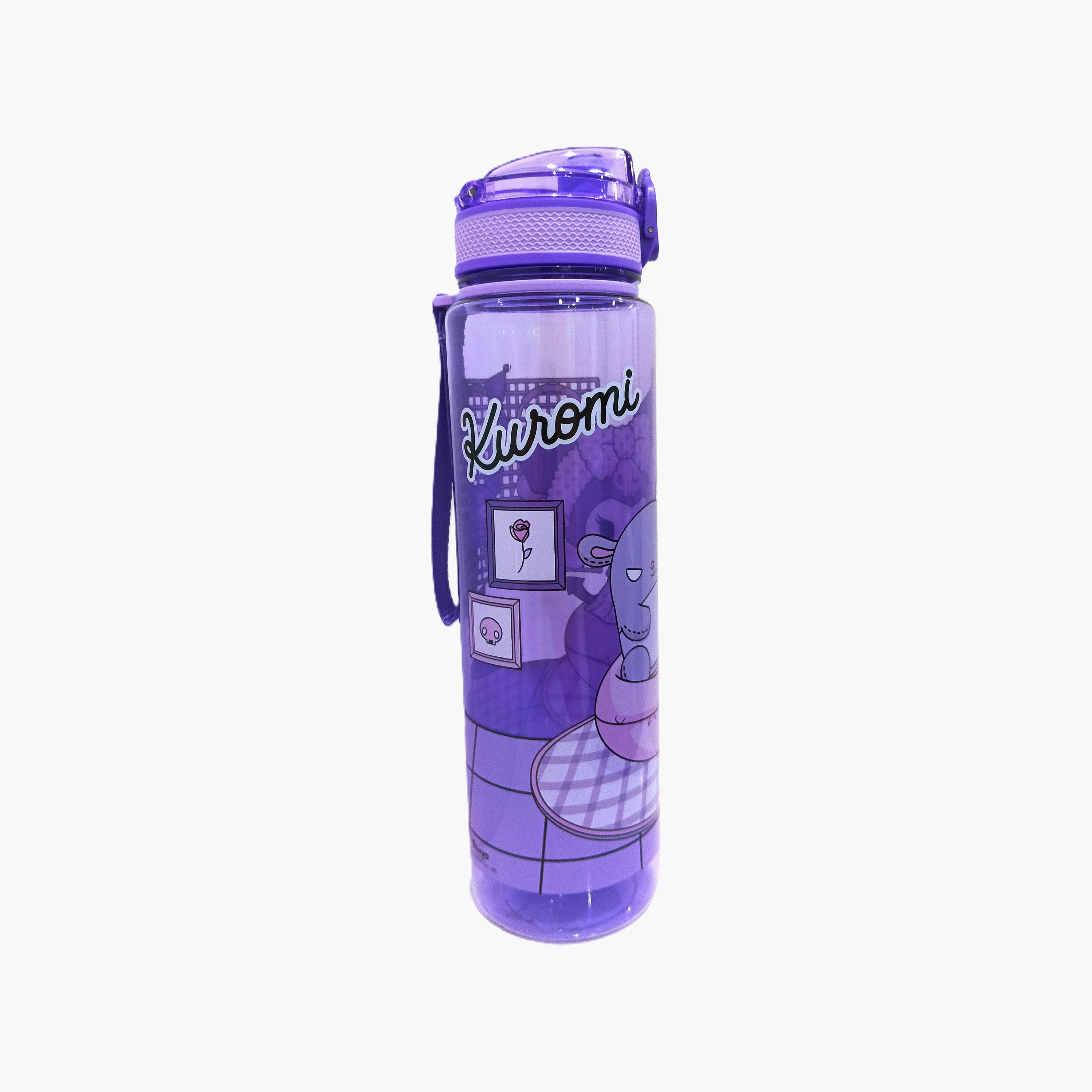 Sanrio Kuromi Polypropylene Water Bottle with Chug Spout & Carry Strap - 1 L-school-waterbottles-image-3
