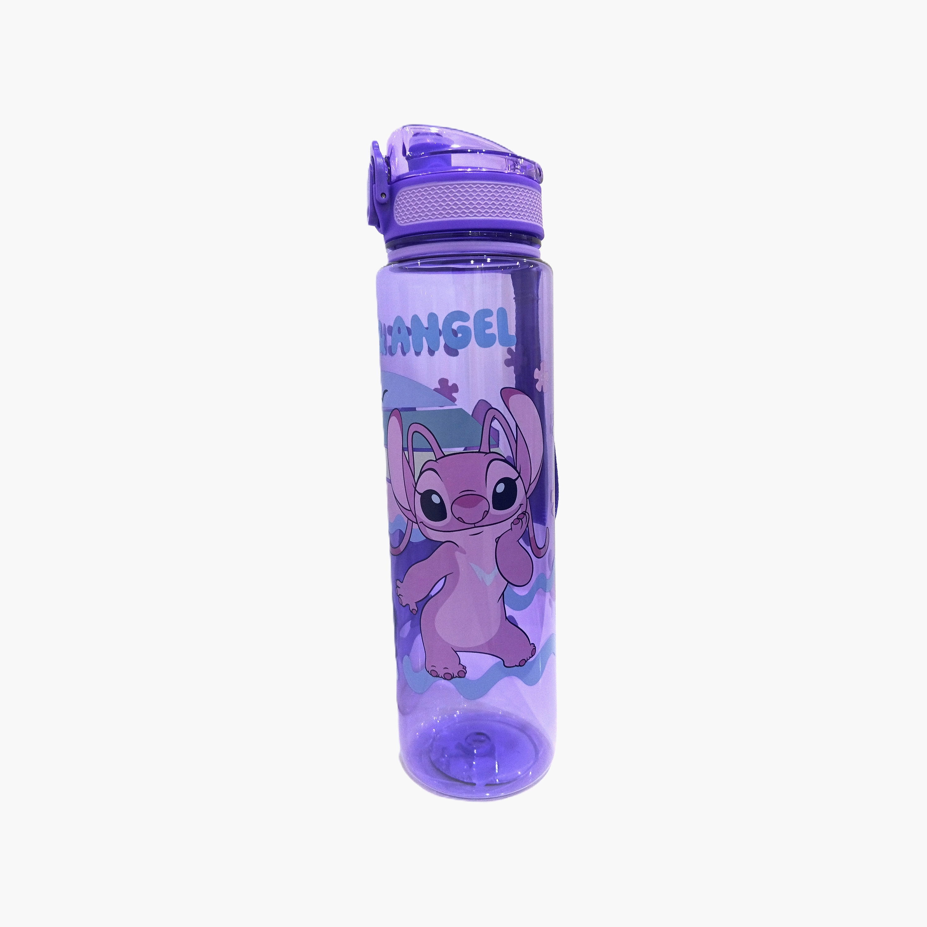 زجاجة ماء بولي بروبيلين بفوهة للشرب وحبل حمل برسمة ستيتش من ديزني - 1 لتر-school-waterbottles-image-2
