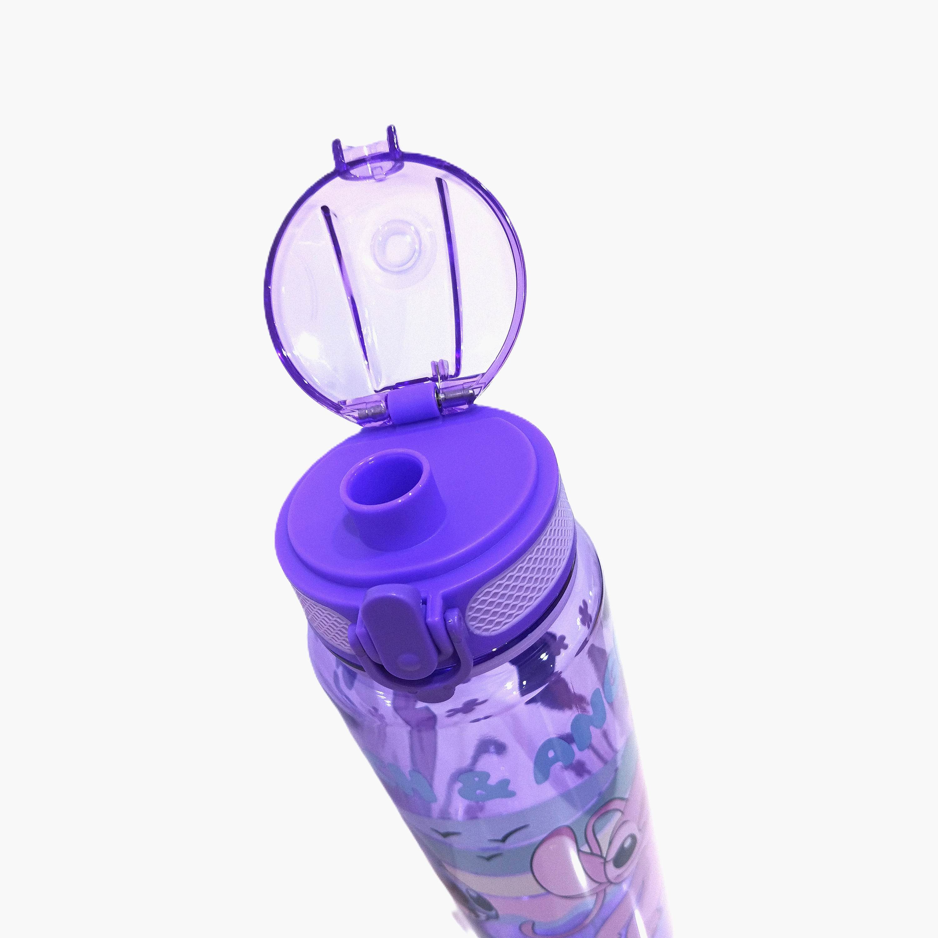 زجاجة ماء بولي بروبيلين بفوهة للشرب وحبل حمل برسمة ستيتش من ديزني - 1 لتر-school-waterbottles-image-5