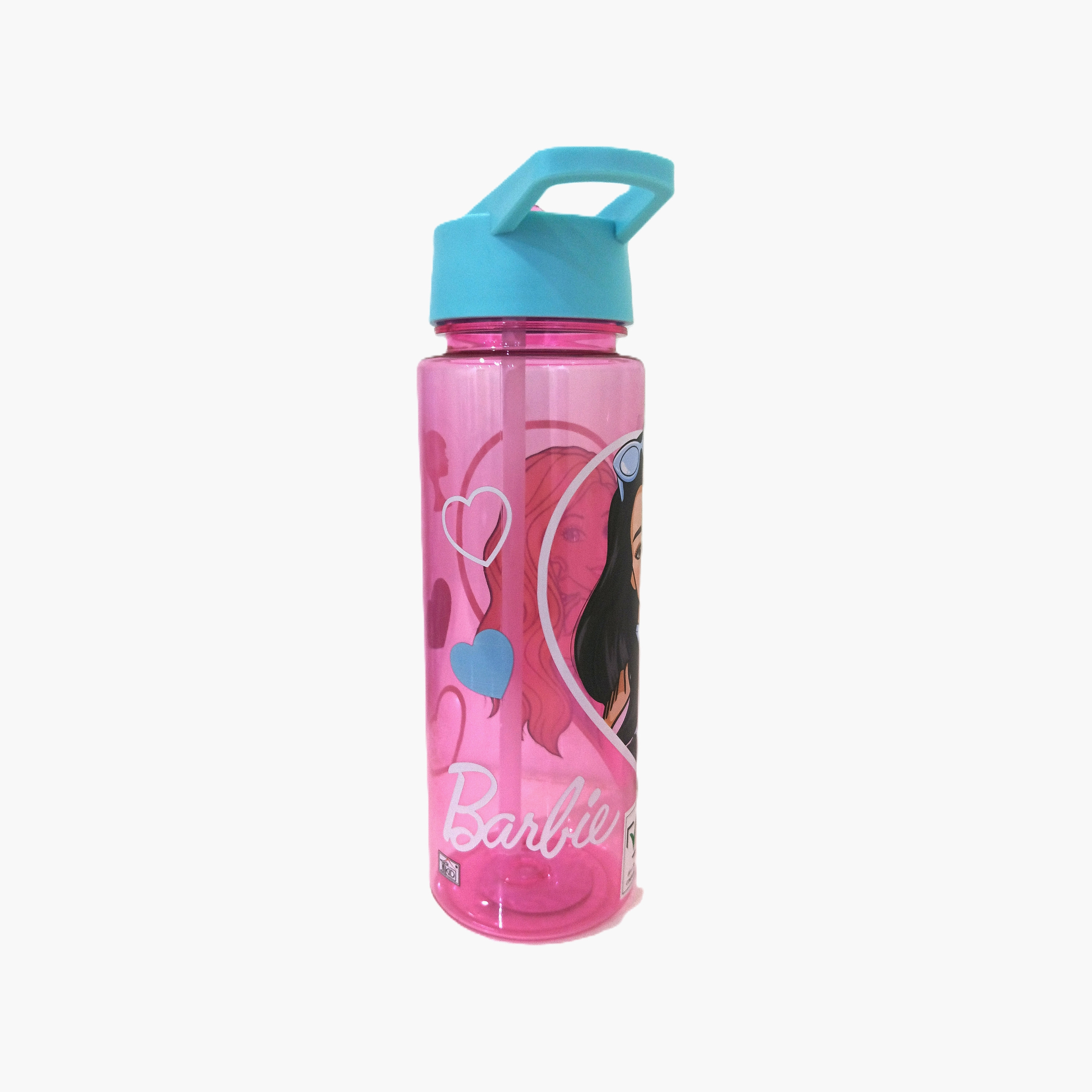 زجاجة ماء بولي بروبيلين بغطاء قابل للطي ومقبض حمل برسمة باربي - 650 مل-school-waterbottles-image-3