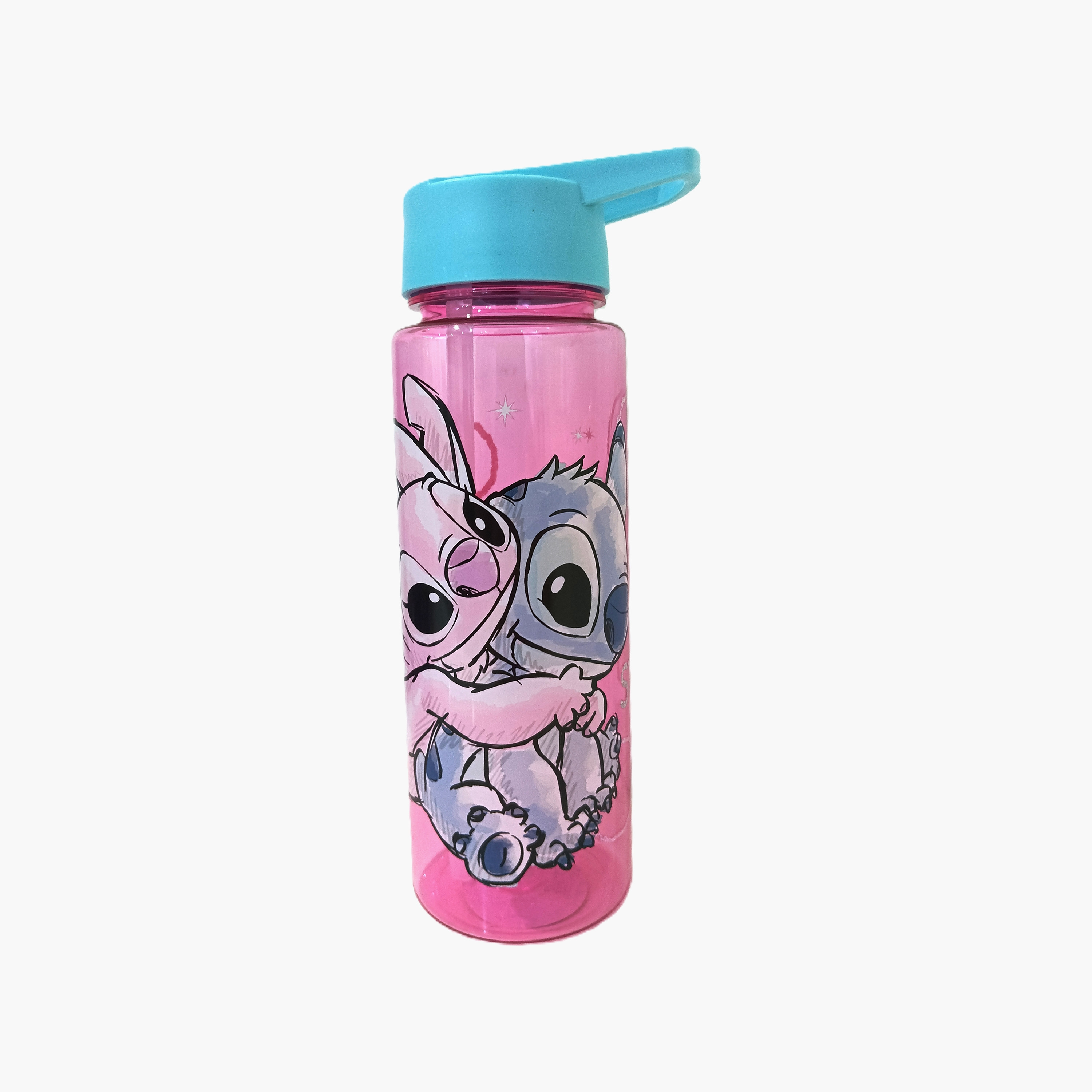 زجاجة ماء بولي بروبيلين بغطاء قابل للطي ومقبض حمل برسمة ليلو وستيتش - 650 مل-school-waterbottles-image-1