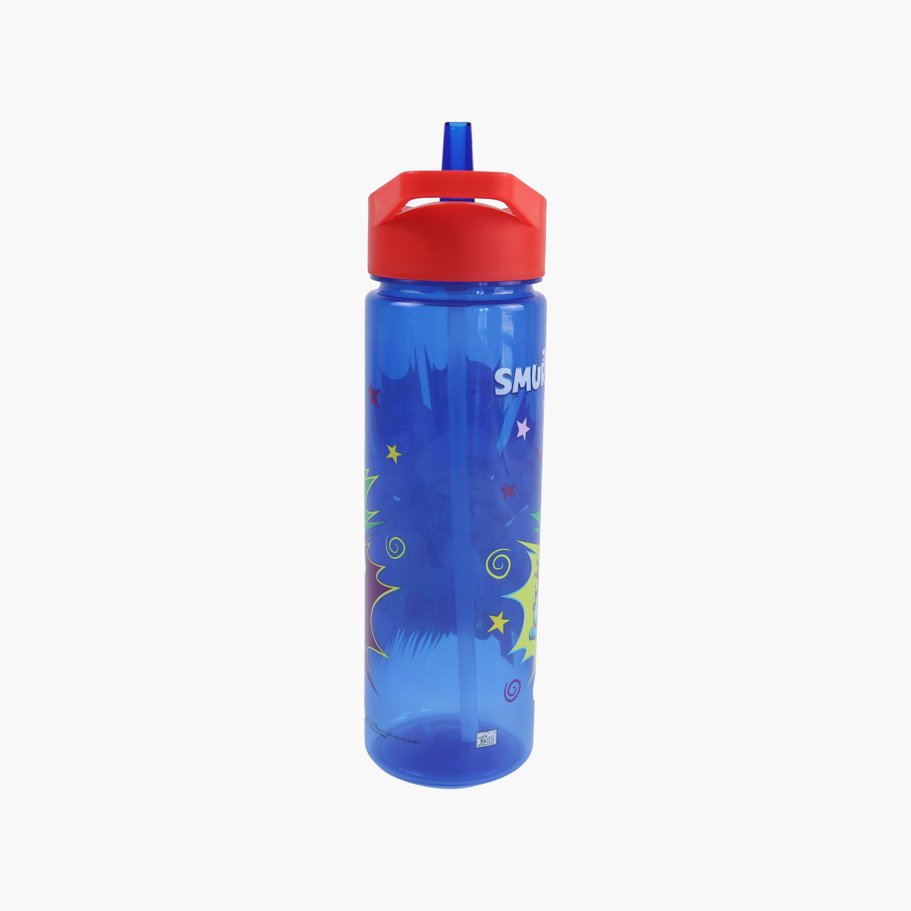 زجاجة مياه بولي بروبيلين السنافر بلو باور مع غطاء مقاوم للانسكاب ومقبض حمل - 620 مل-school-waterbottles-image-5