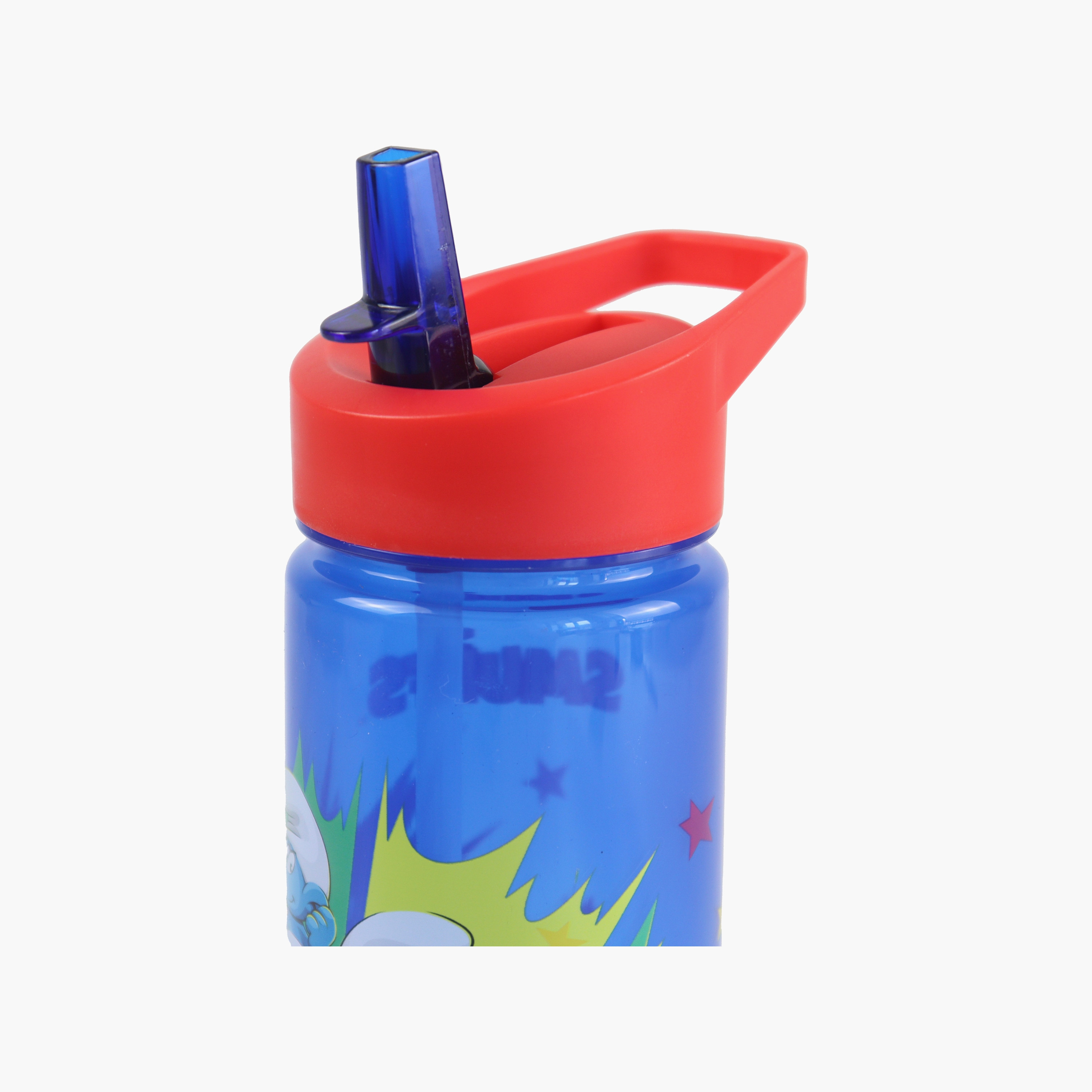 زجاجة مياه بولي بروبيلين السنافر بلو باور مع غطاء مقاوم للانسكاب ومقبض حمل - 620 مل-school-waterbottles-image-7