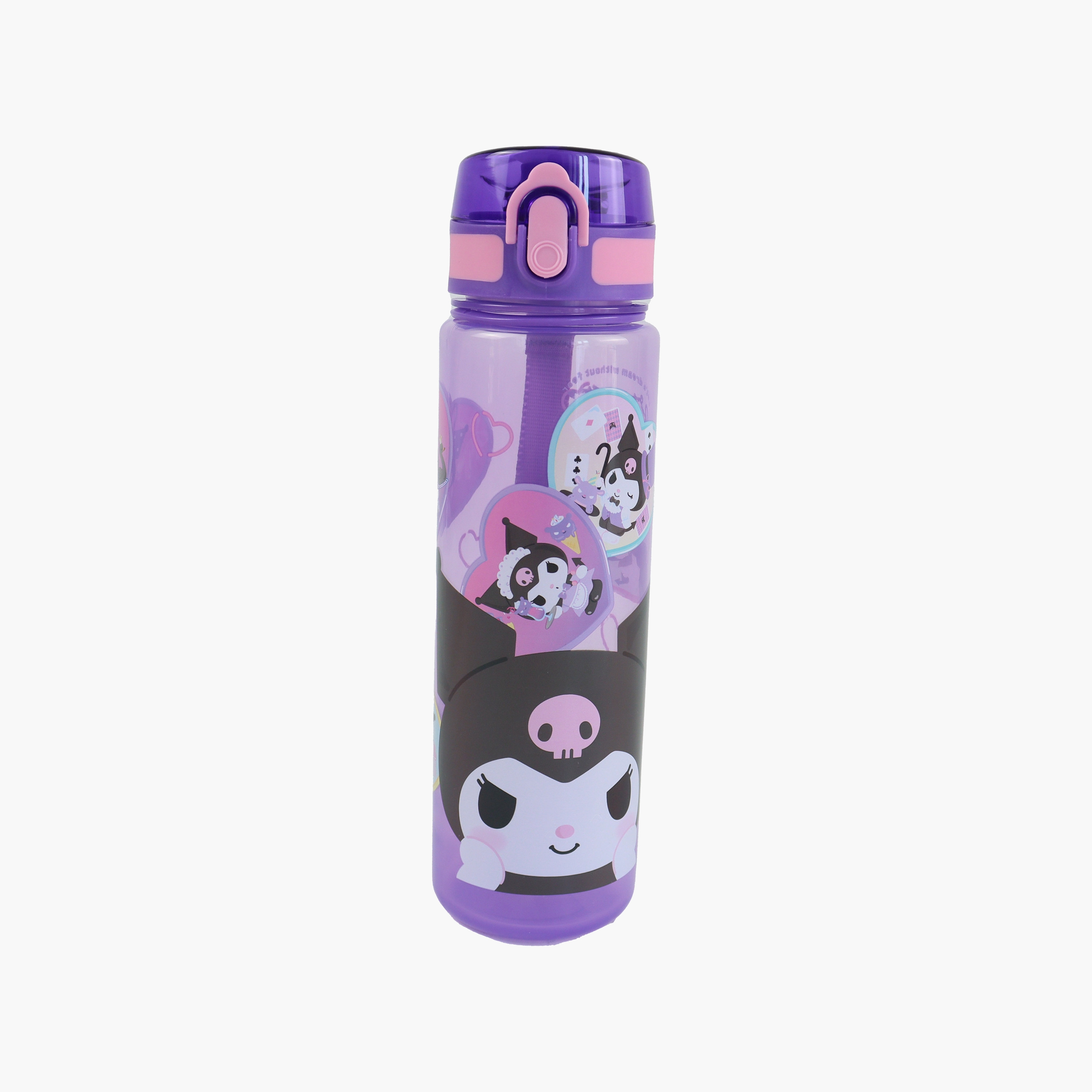 Kuromi Sanrio Polypropylene Water Bottle with Flip-Top Spout & Lock - 600 ml-school-waterbottles-image-1