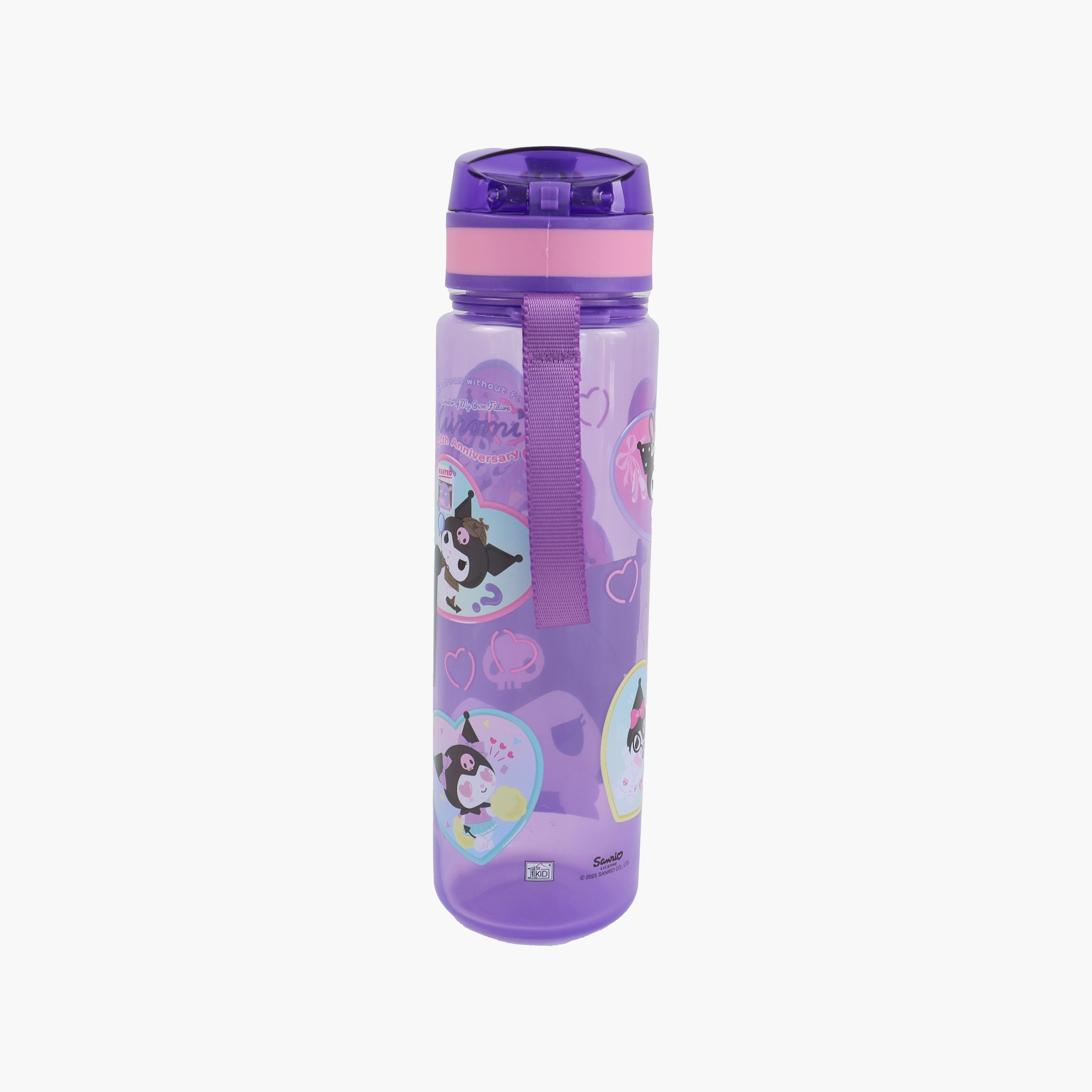 Kuromi Sanrio Polypropylene Water Bottle with Flip-Top Spout & Lock - 600 ml-school-waterbottles-image-3