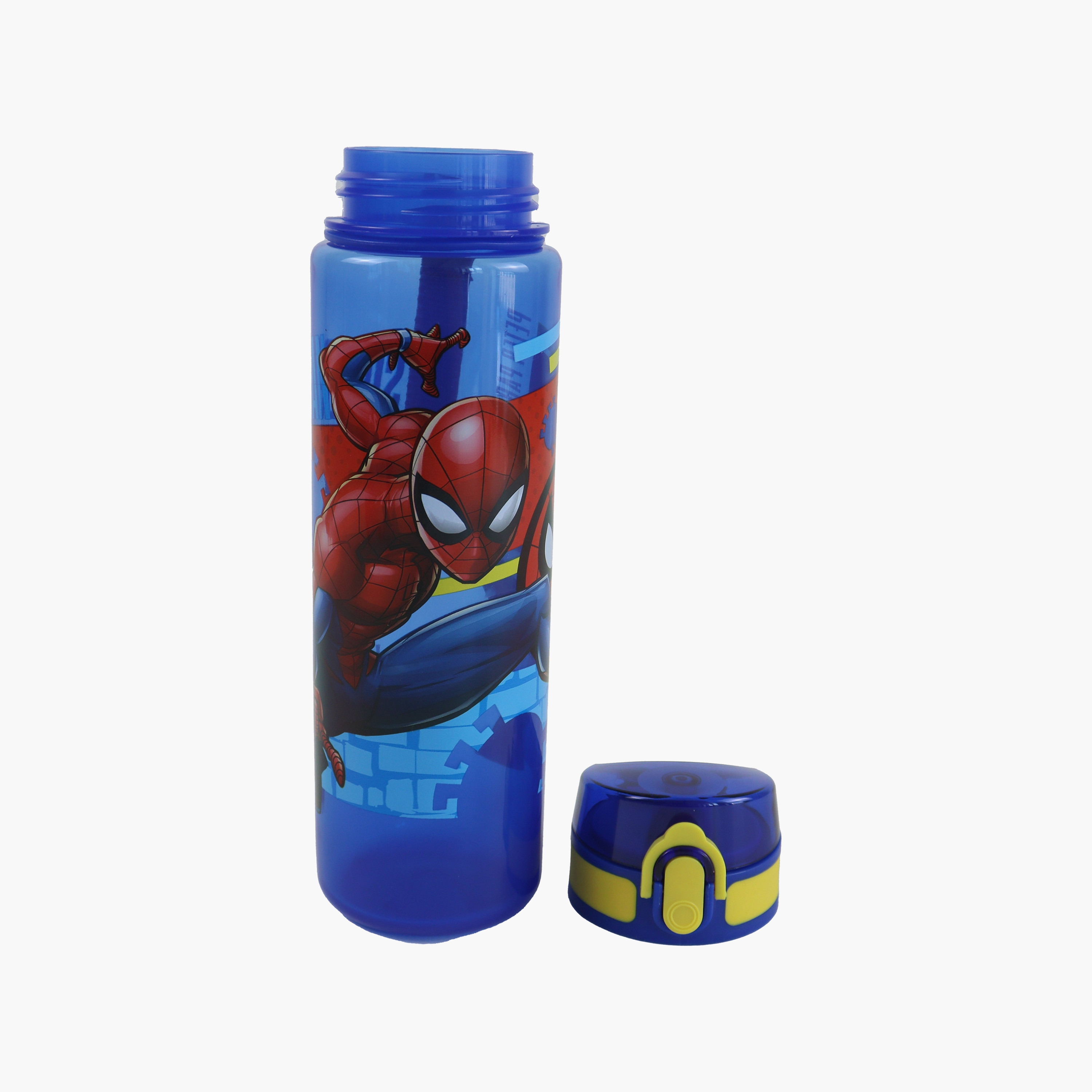 Spiderman Polypropylene Water Bottle with Easy-to-Flip Spout & Lock - 600 ml-school-waterbottles-image-2