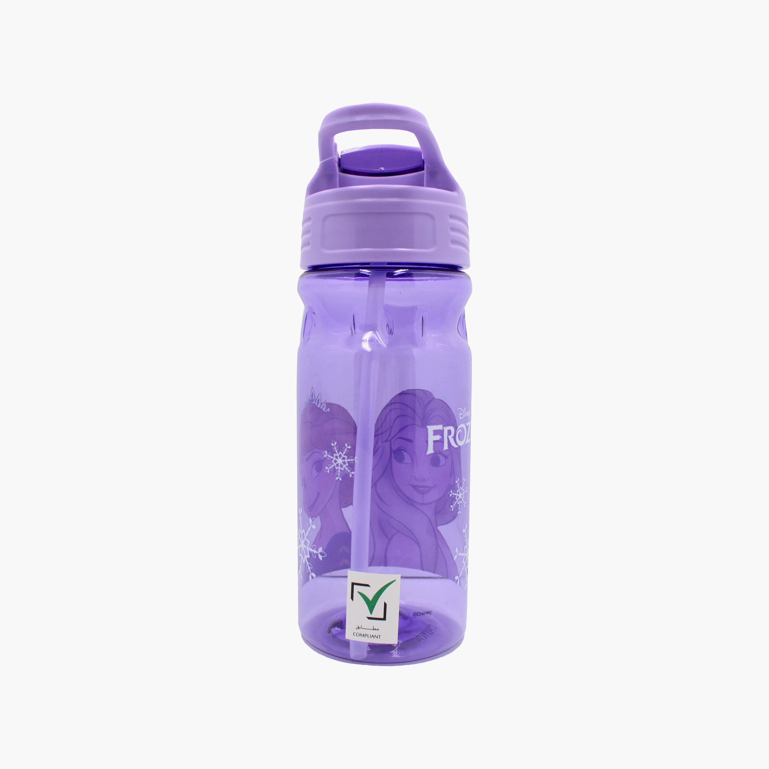 Frozen Elsa and Anna Polypropylene Water Bottle with Flip-Top Spout & Carry Handle - 600 ml-school-waterbottles-image-3