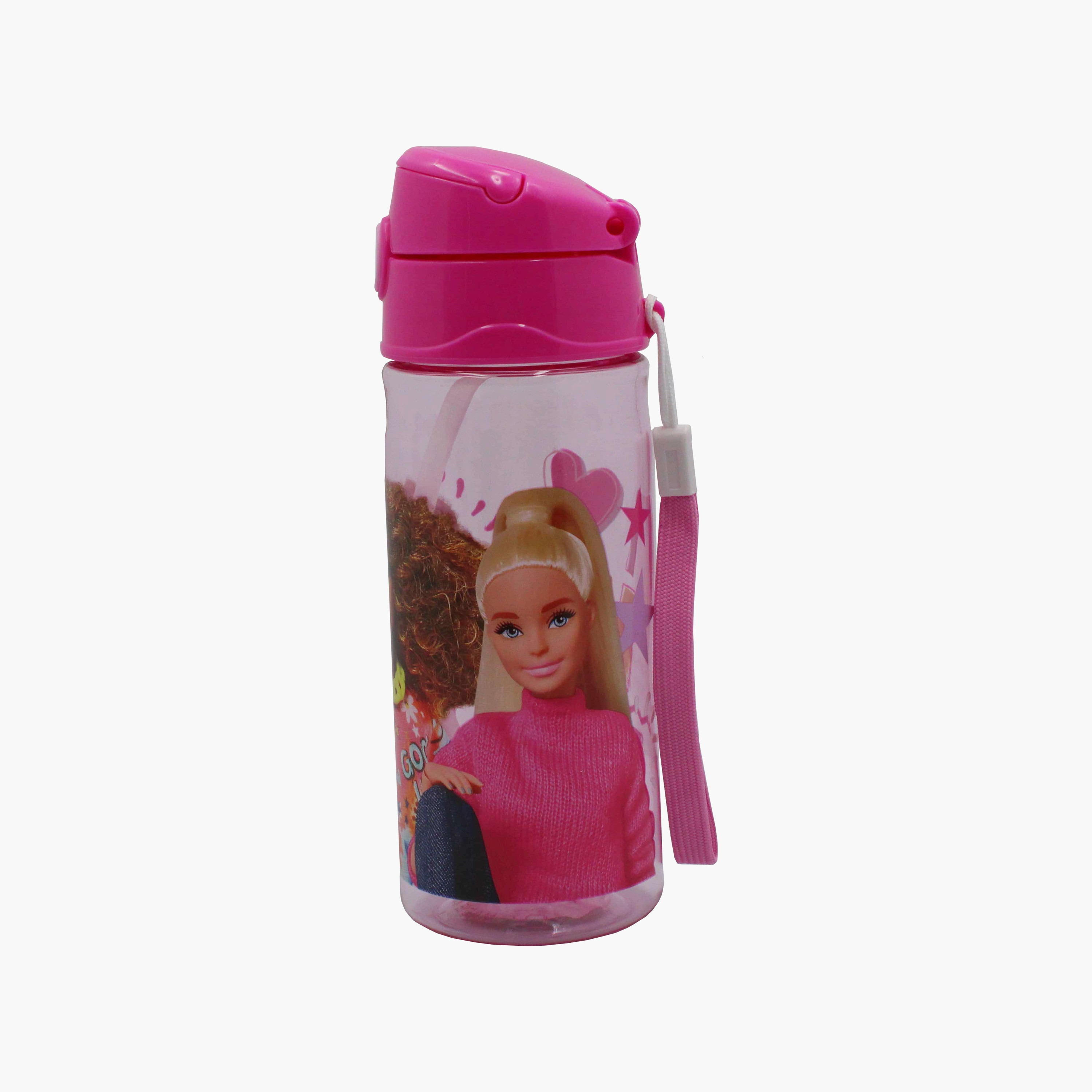 Mattel Barbie Polypropylene Water Bottle with Pop-Up Spout & Carry Strap - 500 ml-school-waterbottles-image-2