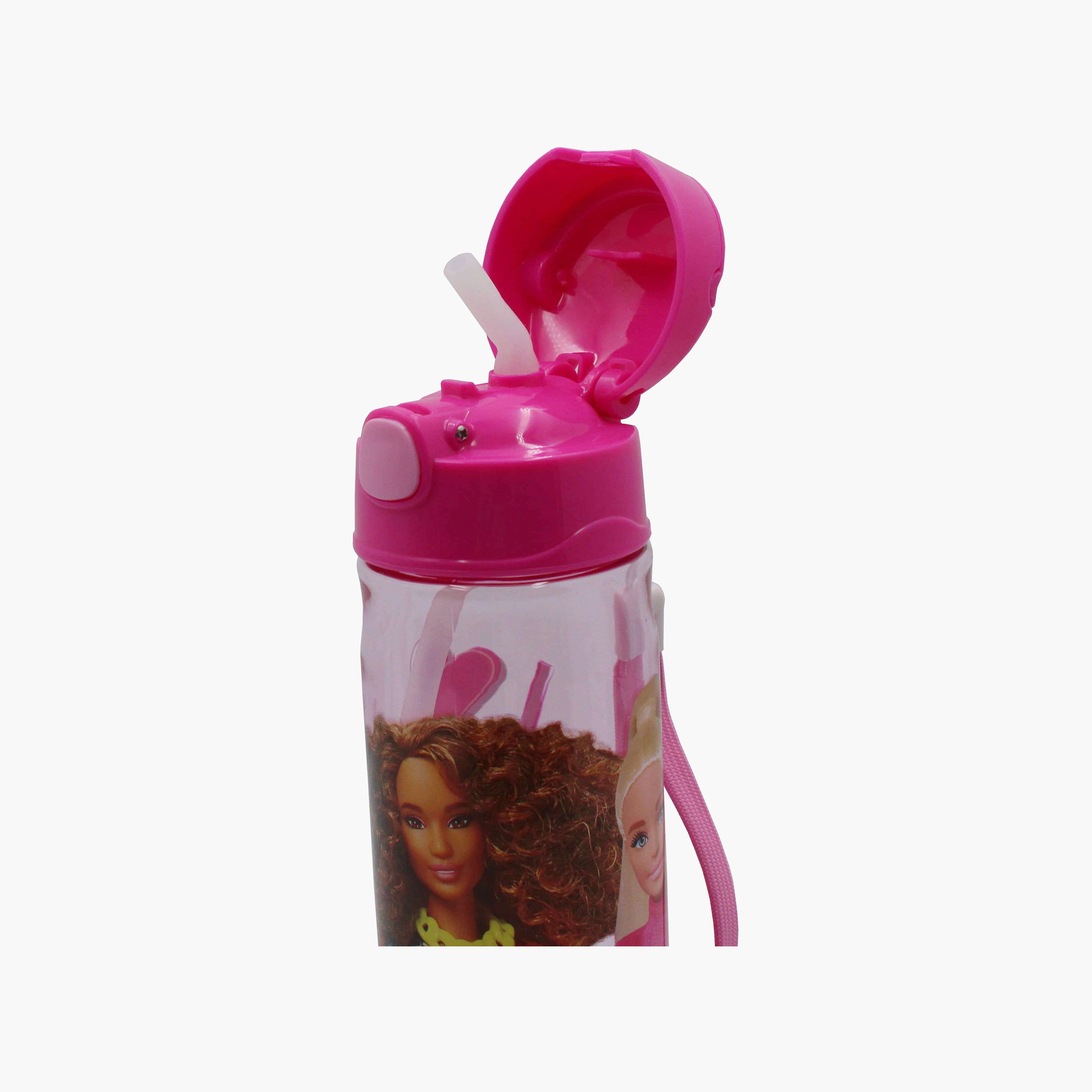 Mattel Barbie Polypropylene Water Bottle with Pop-Up Spout & Carry Strap - 500 ml-school-waterbottles-image-3