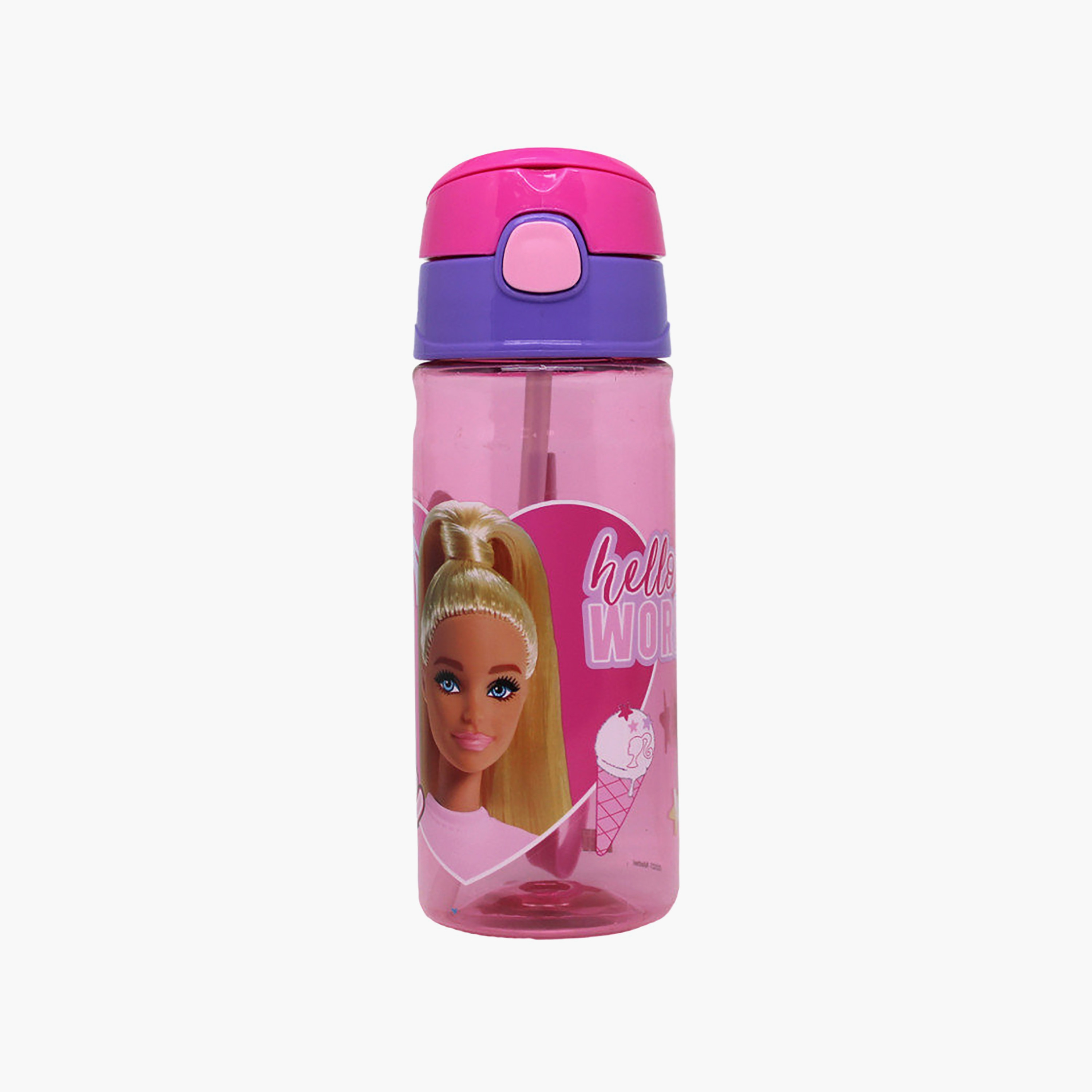 Mattel Barbie Polypropylene Water Bottle with Pop-Up Spout & Carry Strap - 500 ml-school-waterbottles-image-1