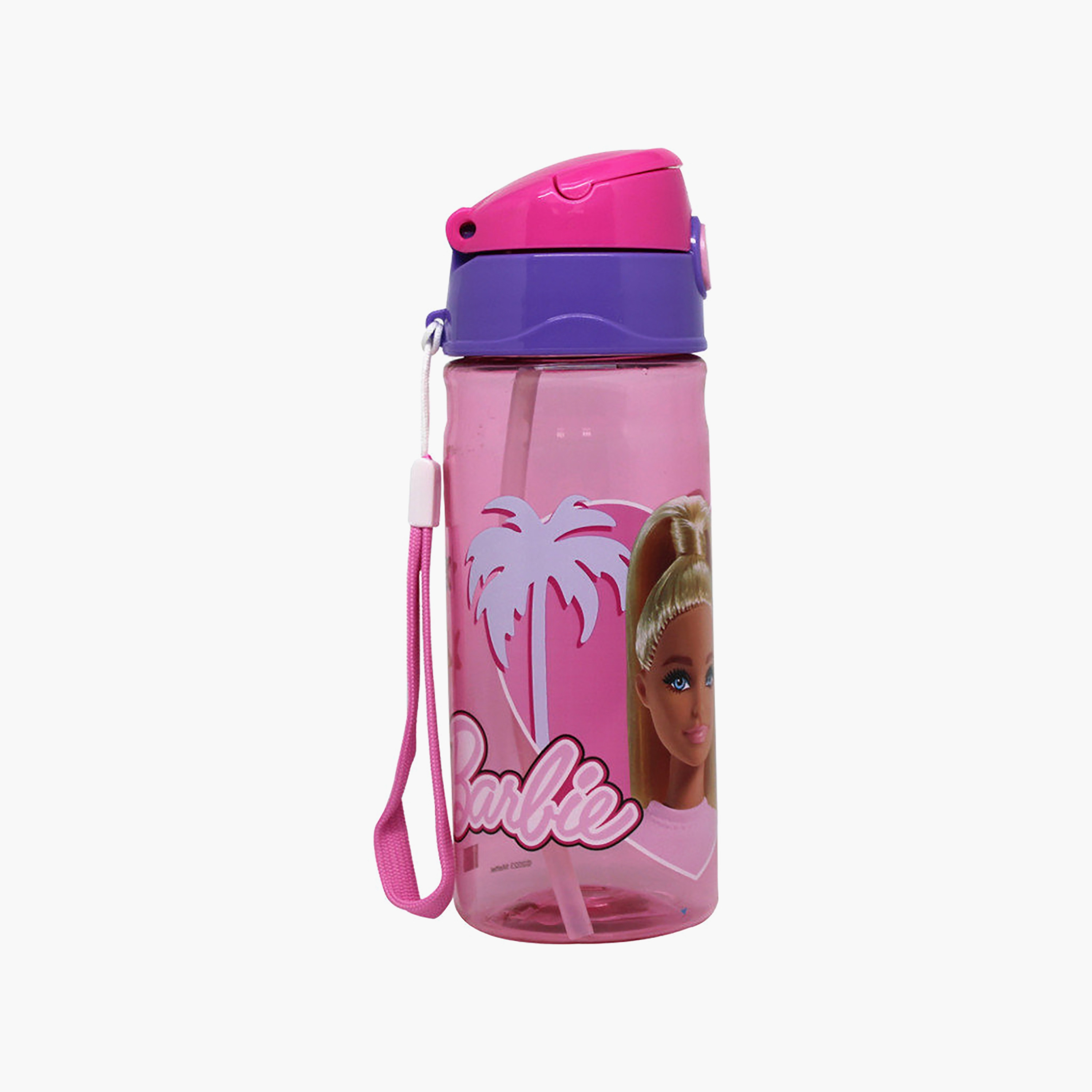 Mattel Barbie Polypropylene Water Bottle with Pop-Up Spout & Carry Strap - 500 ml-school-waterbottles-image-3