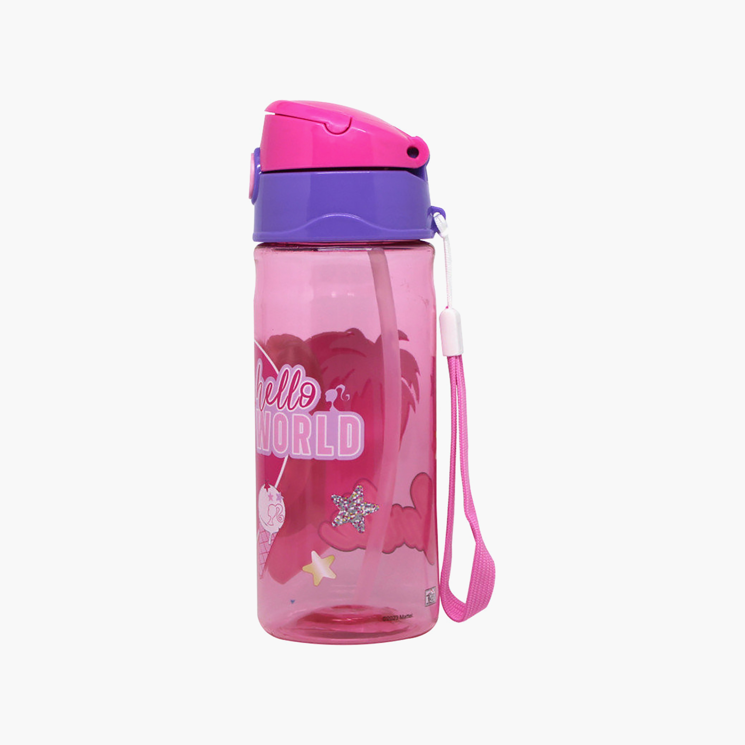Mattel Barbie Polypropylene Water Bottle with Pop-Up Spout & Carry Strap - 500 ml-school-waterbottles-image-5