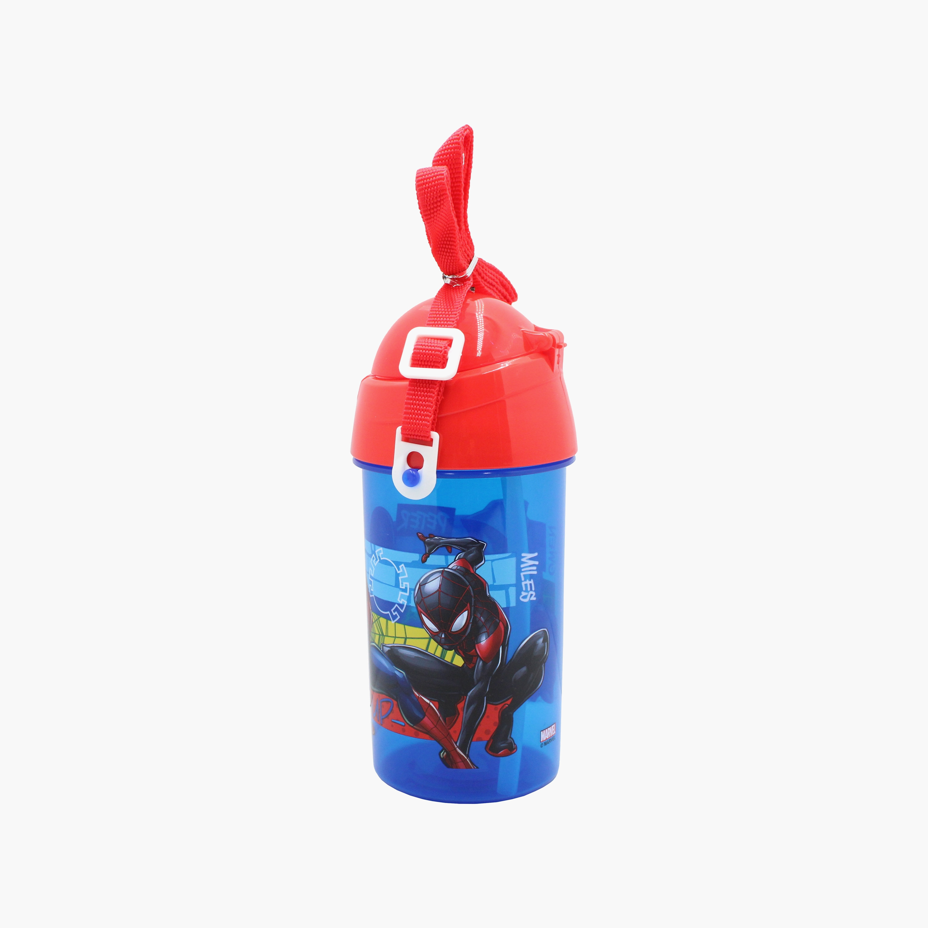 Spiderman Polypropylene Water Bottle with Pop-Up Spout & Carry Strap - 500 ml-school-waterbottles-image-1