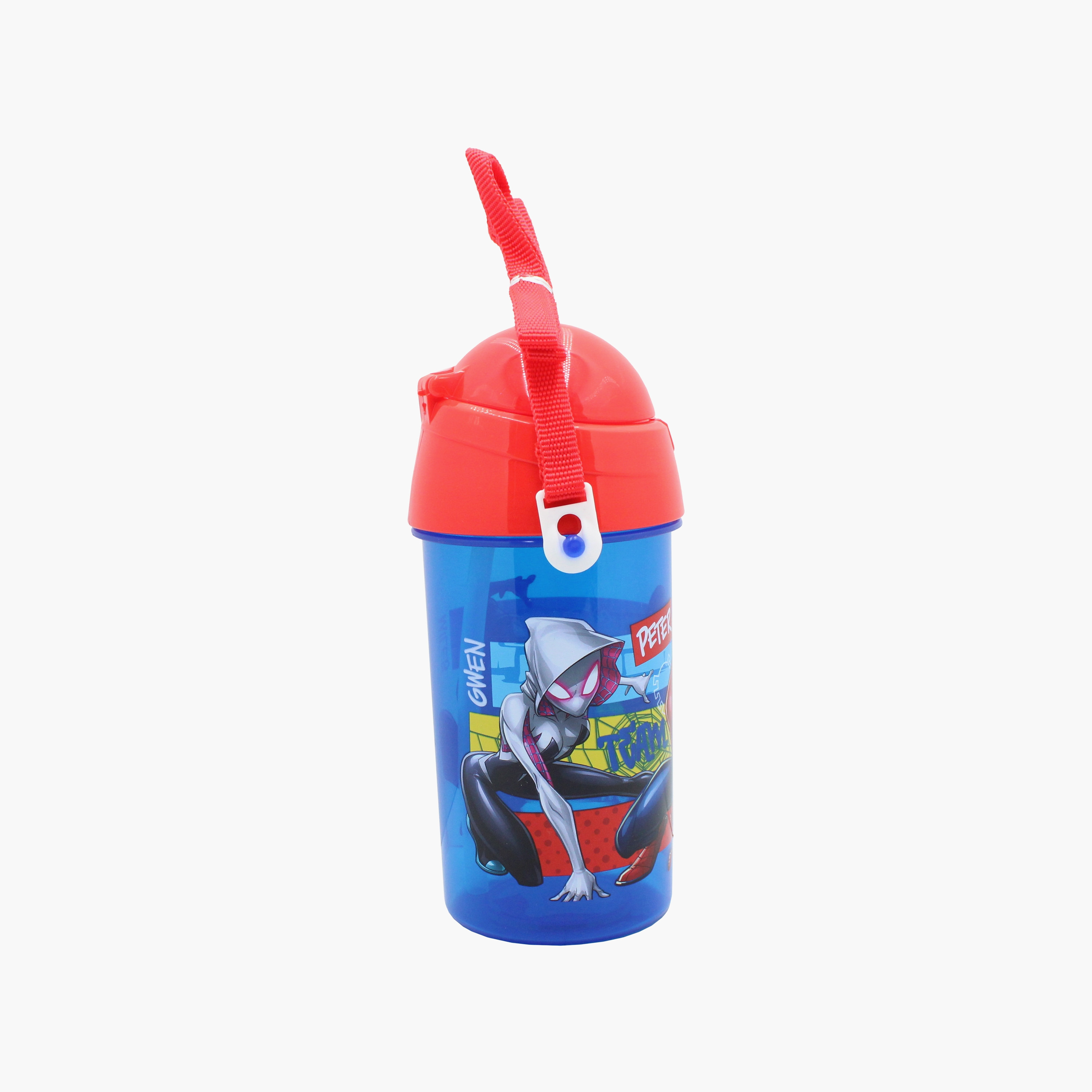 Spiderman Polypropylene Water Bottle with Pop-Up Spout & Carry Strap - 500 ml-school-waterbottles-image-4