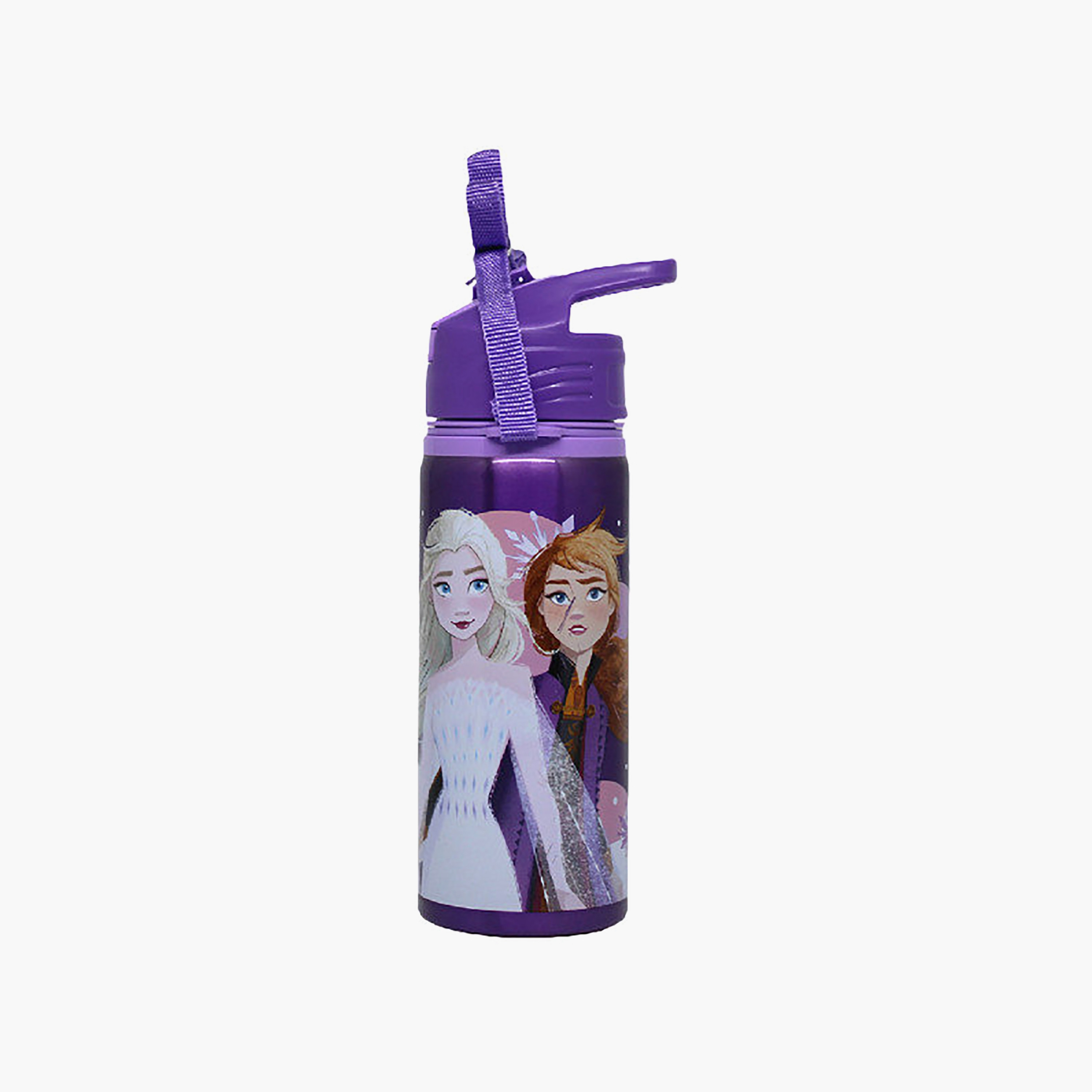 زجاجة مياه ستانلس ستيل ديزني فروزن مع ماصة قابلة للطي وحزام حمل - 600 مل-school-waterbottles-image-2