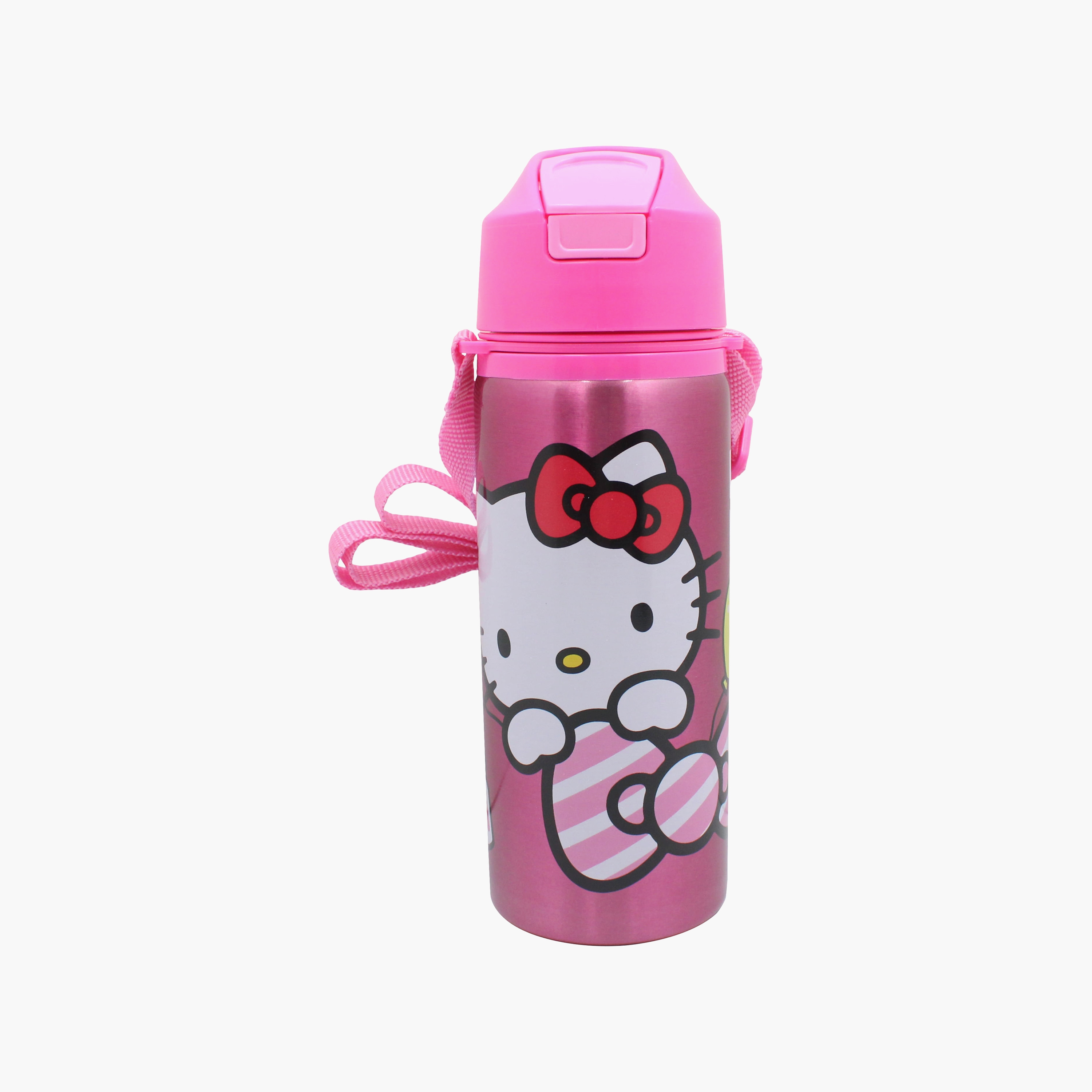 Sanrio Hello Kitty Stainless Steel Water Bottle with Flip-Top Spout & Carry Strap - 600 ml-school-waterbottles-image-1