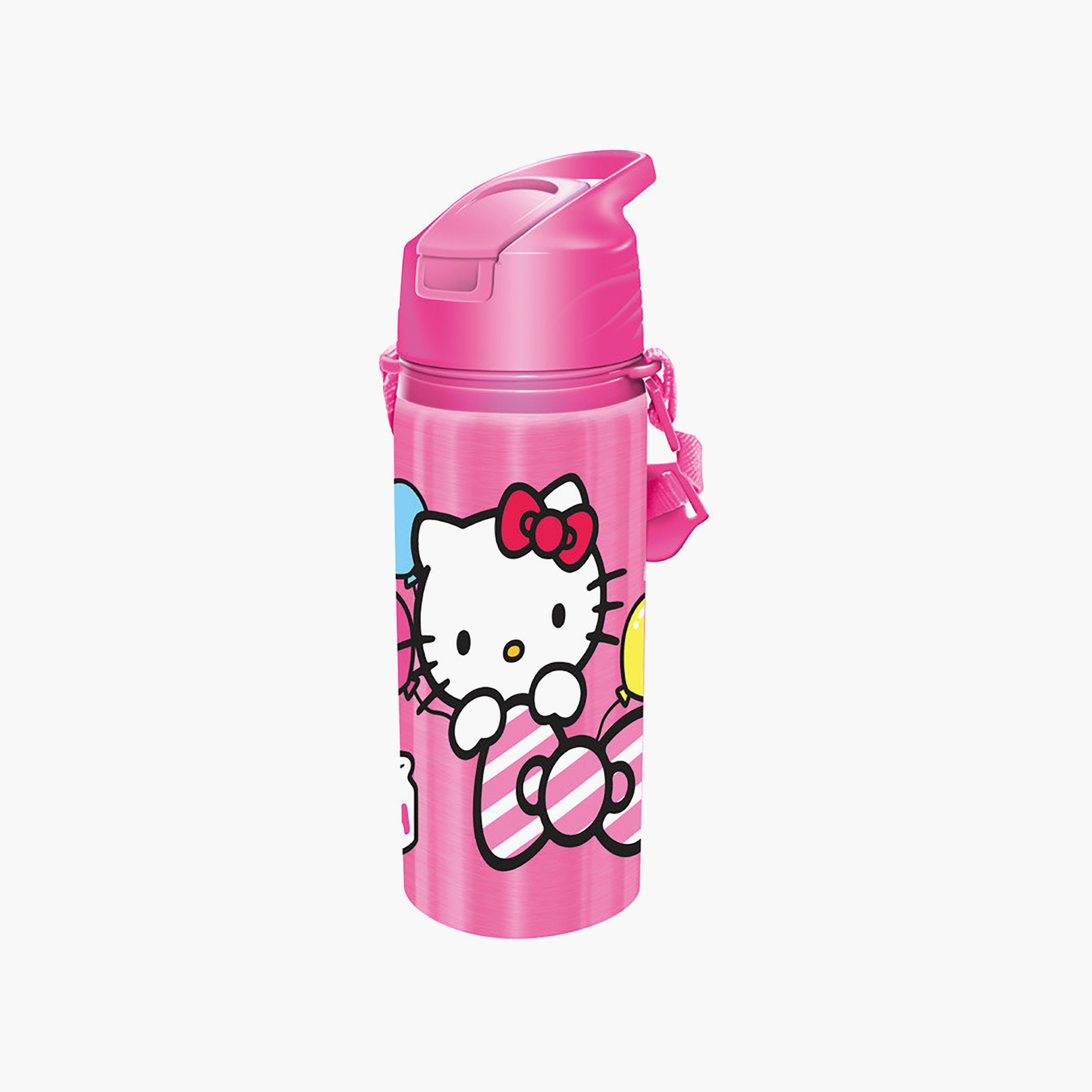 Sanrio Hello Kitty Stainless Steel Water Bottle with Flip-Top Spout & Carry Strap - 600 ml-school-waterbottles-image-3