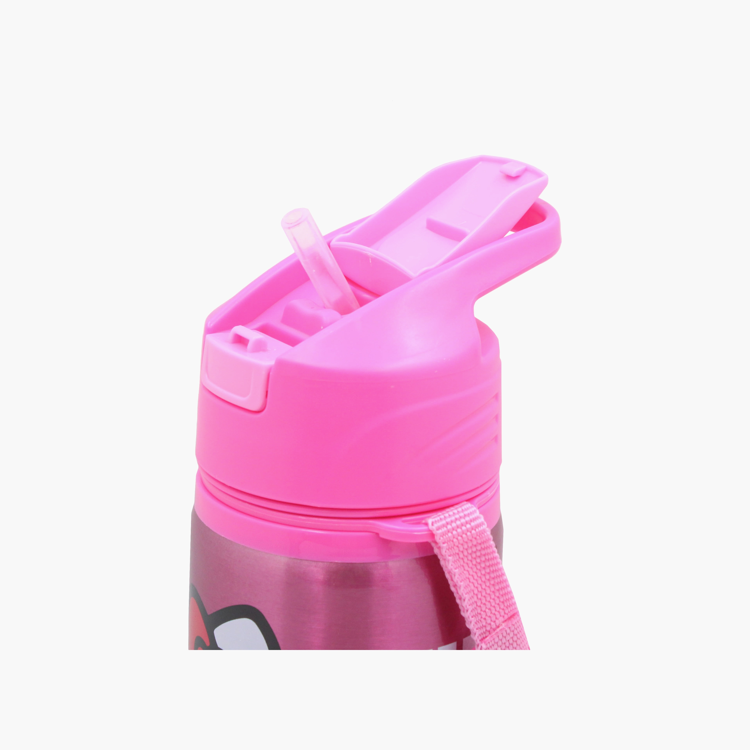 Sanrio Hello Kitty Stainless Steel Water Bottle with Flip-Top Spout & Carry Strap - 600 ml-school-waterbottles-image-4