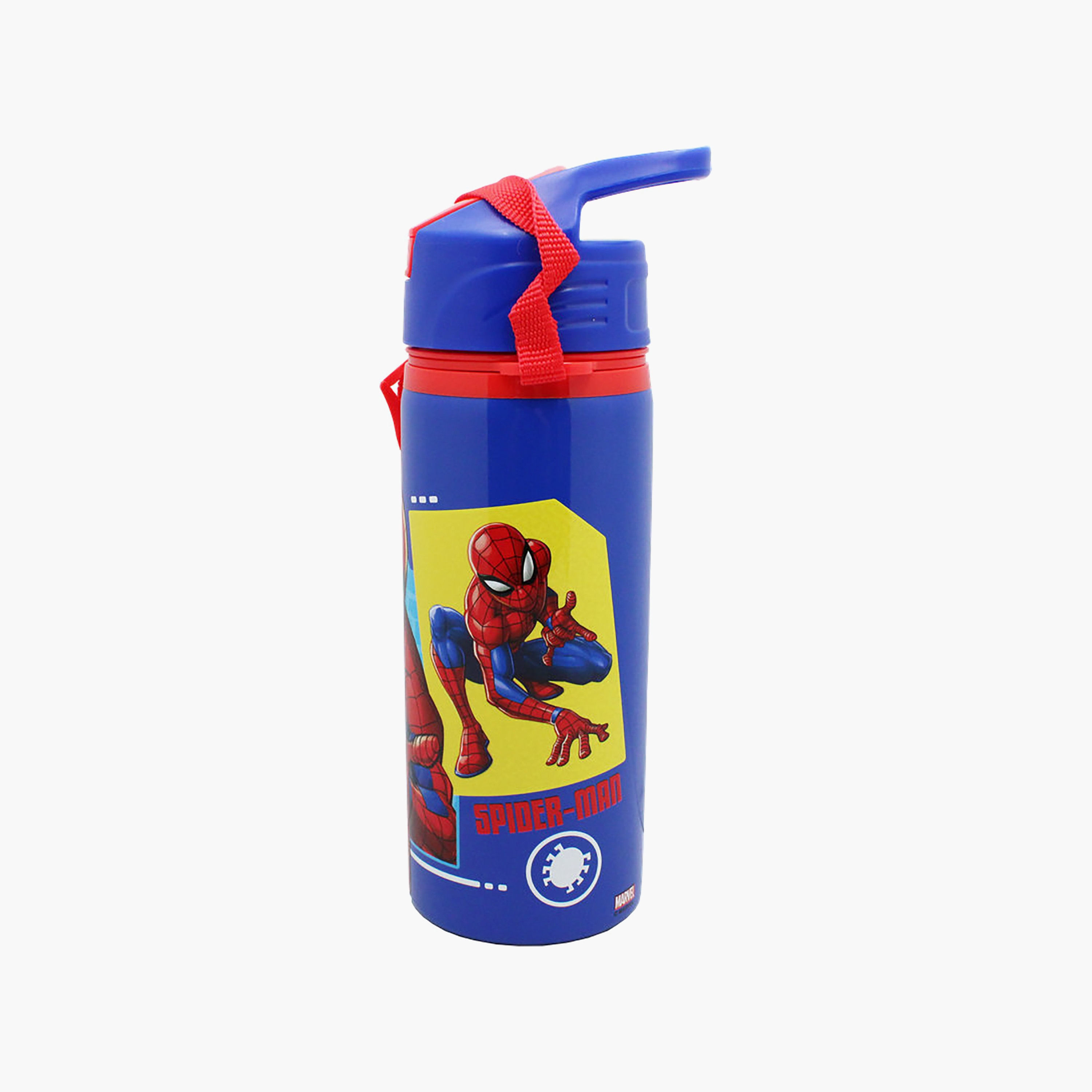 Marvel Spiderman Polypropylene Water Bottle with Flip-Top Spout & Carry Strap - 600 ml-school-waterbottles-image-4