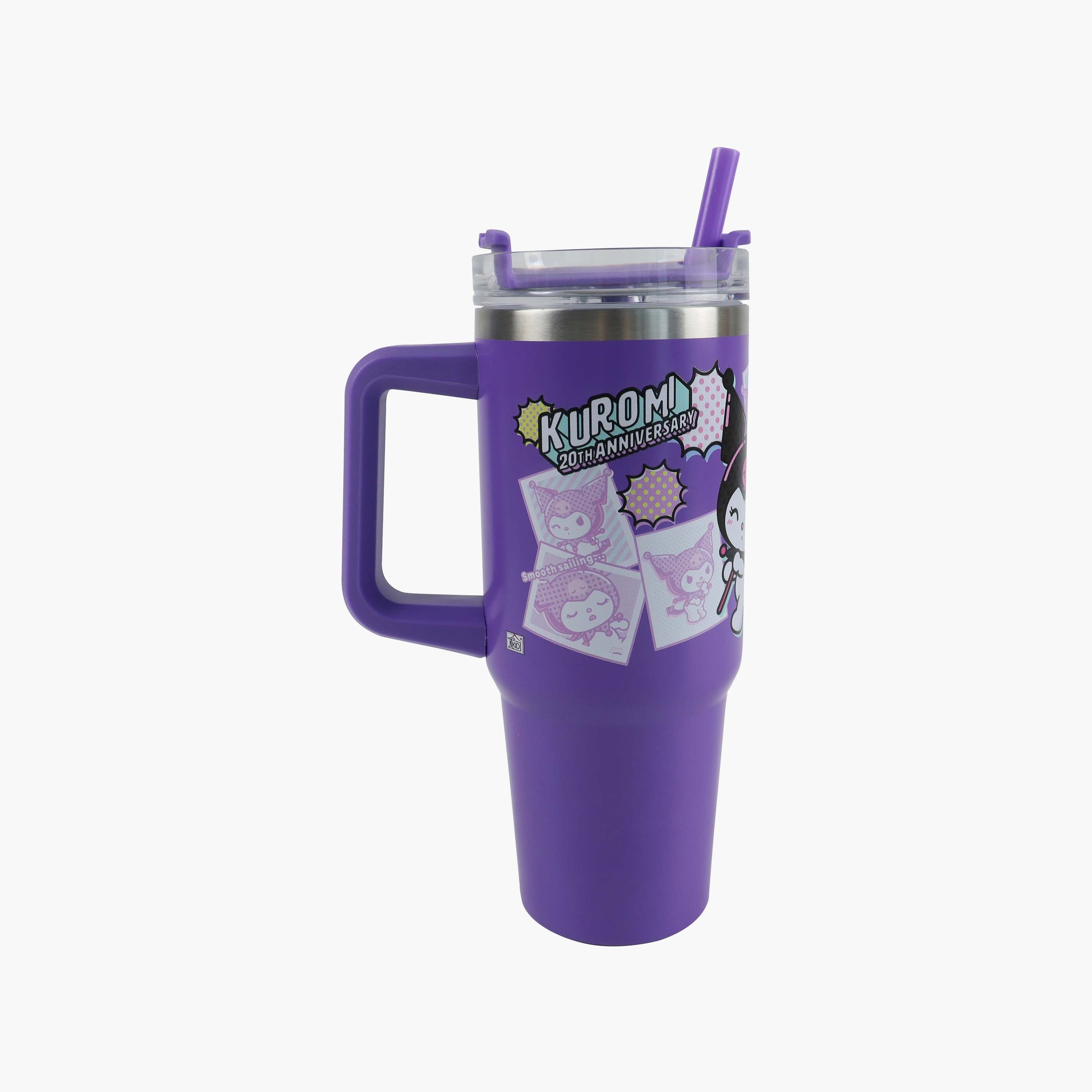 Sanrio Kuromi Stainless Steel Tumbler with Side Handle - 887 ml-baby-feeding-mealtimeessentials-image-1