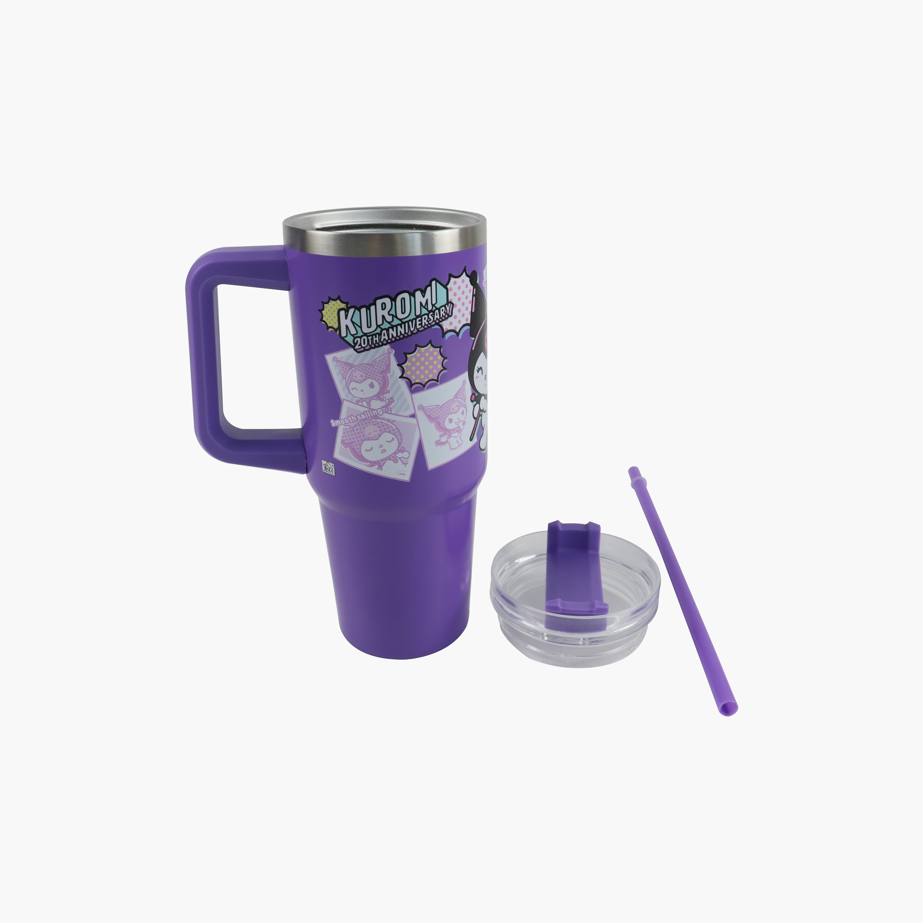 Sanrio Kuromi Stainless Steel Tumbler with Side Handle - 887 ml-baby-feeding-mealtimeessentials-image-2