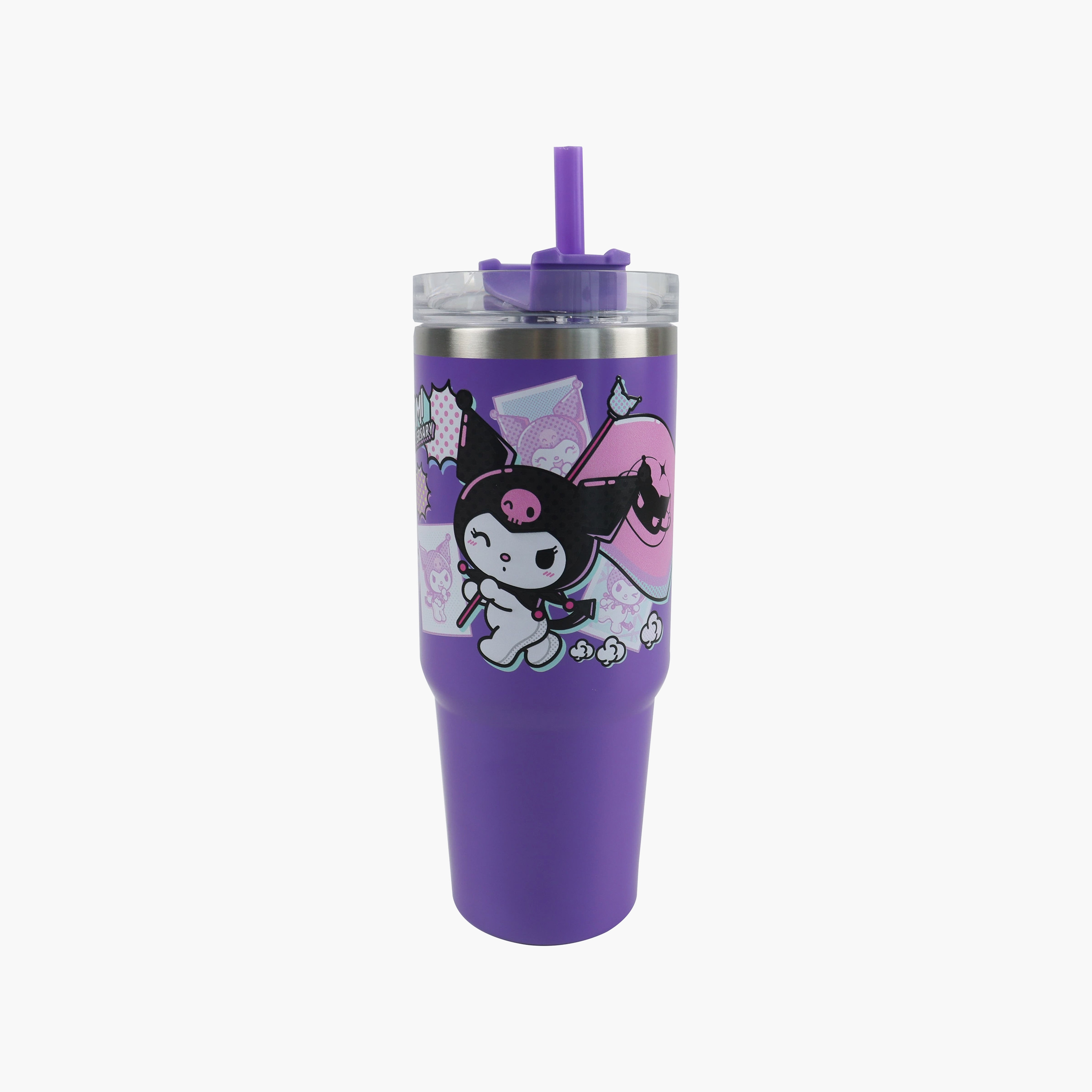 Sanrio Kuromi Stainless Steel Tumbler with Side Handle - 887 ml-baby-feeding-mealtimeessentials-image-3