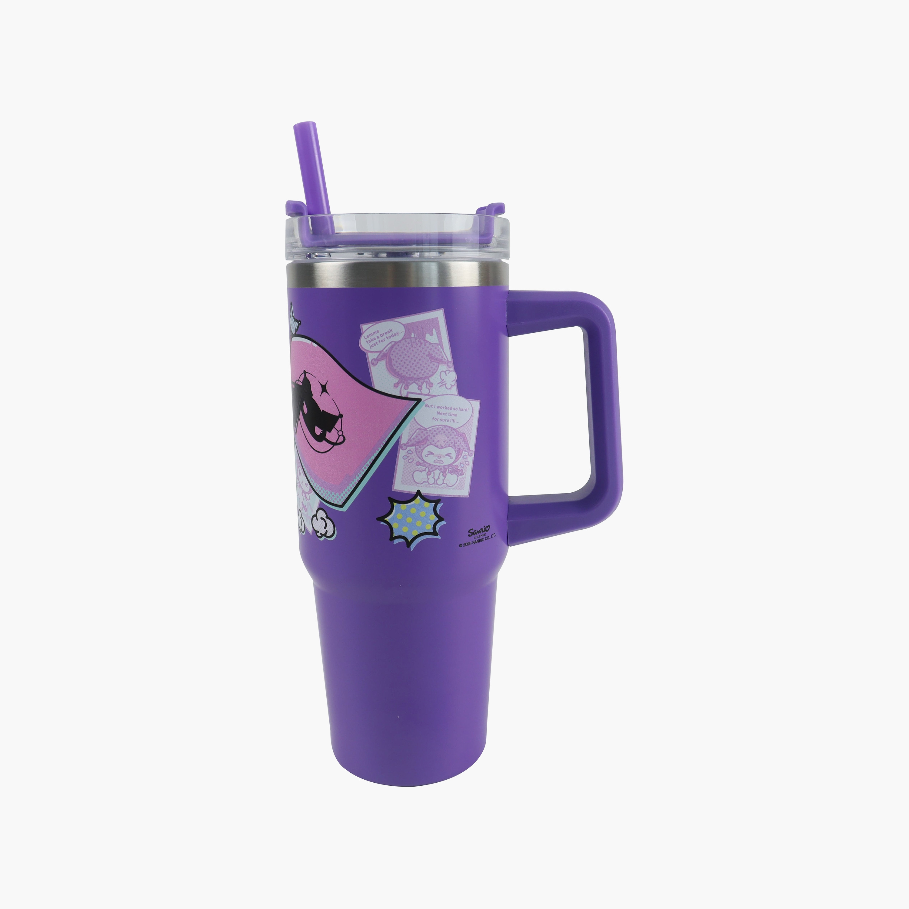 Sanrio Kuromi Stainless Steel Tumbler with Side Handle - 887 ml-baby-feeding-mealtimeessentials-image-4
