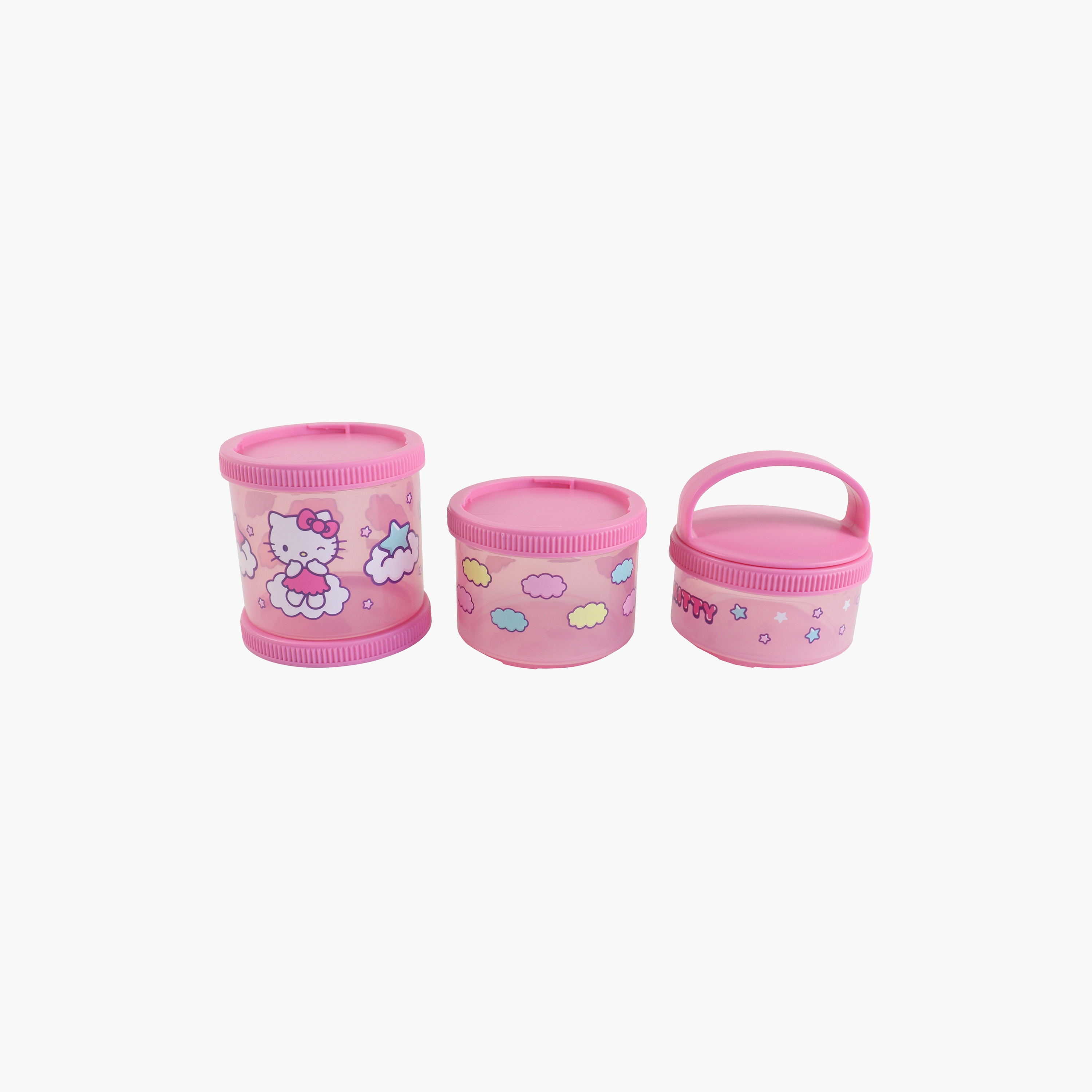 صندوق وجبات خفيفة (سناك بوكس) سانريو هيلو كيتي 3 قطع مع مقبض حمل-baby-feeding-mealtimeessentials-image-2