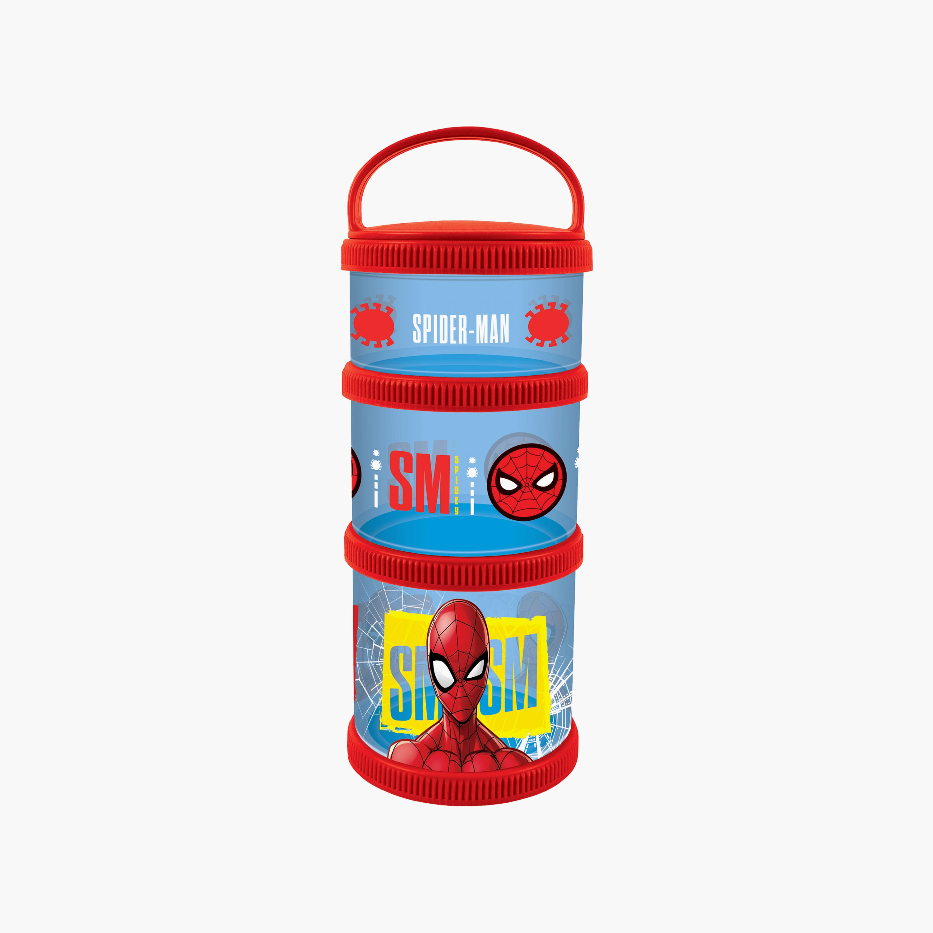 صندوق وجبات خفيفة (سناك بوكس) مارفل سبايدرمان 3 قطع مع مقبض حمل-baby-feeding-mealtimeessentials-image-1