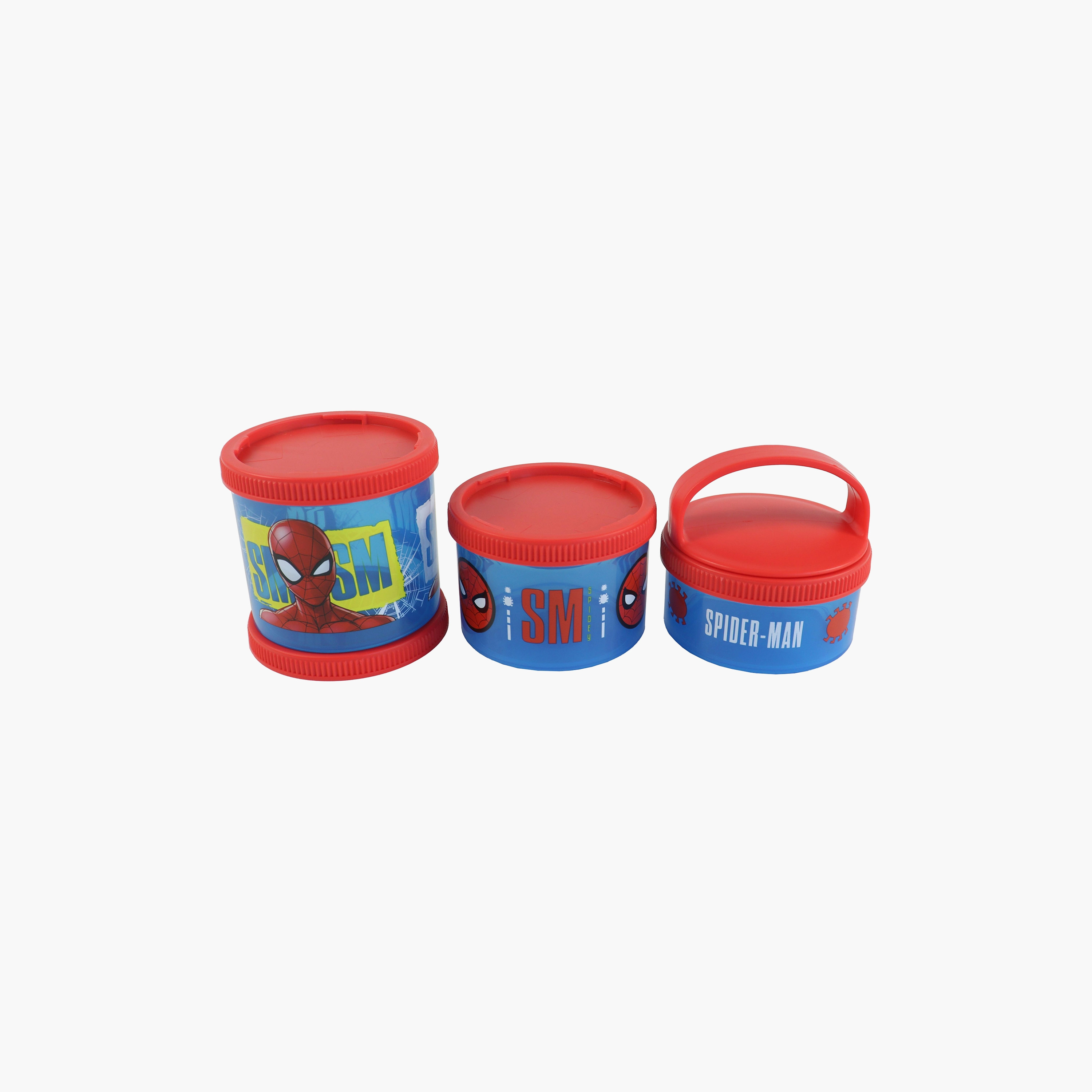 صندوق وجبات خفيفة (سناك بوكس) مارفل سبايدرمان 3 قطع مع مقبض حمل-baby-feeding-mealtimeessentials-image-2