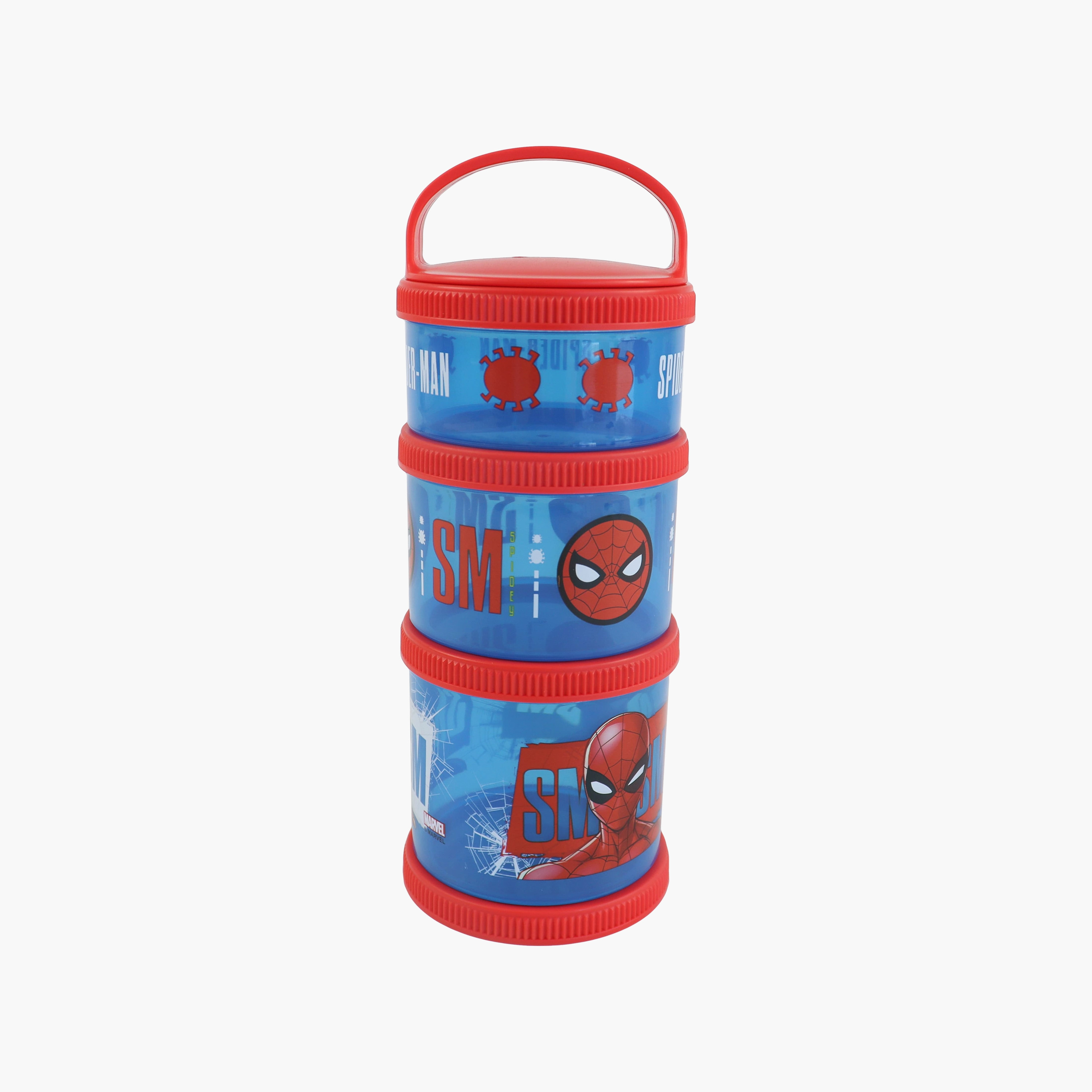 صندوق وجبات خفيفة (سناك بوكس) مارفل سبايدرمان 3 قطع مع مقبض حمل-baby-feeding-mealtimeessentials-image-4
