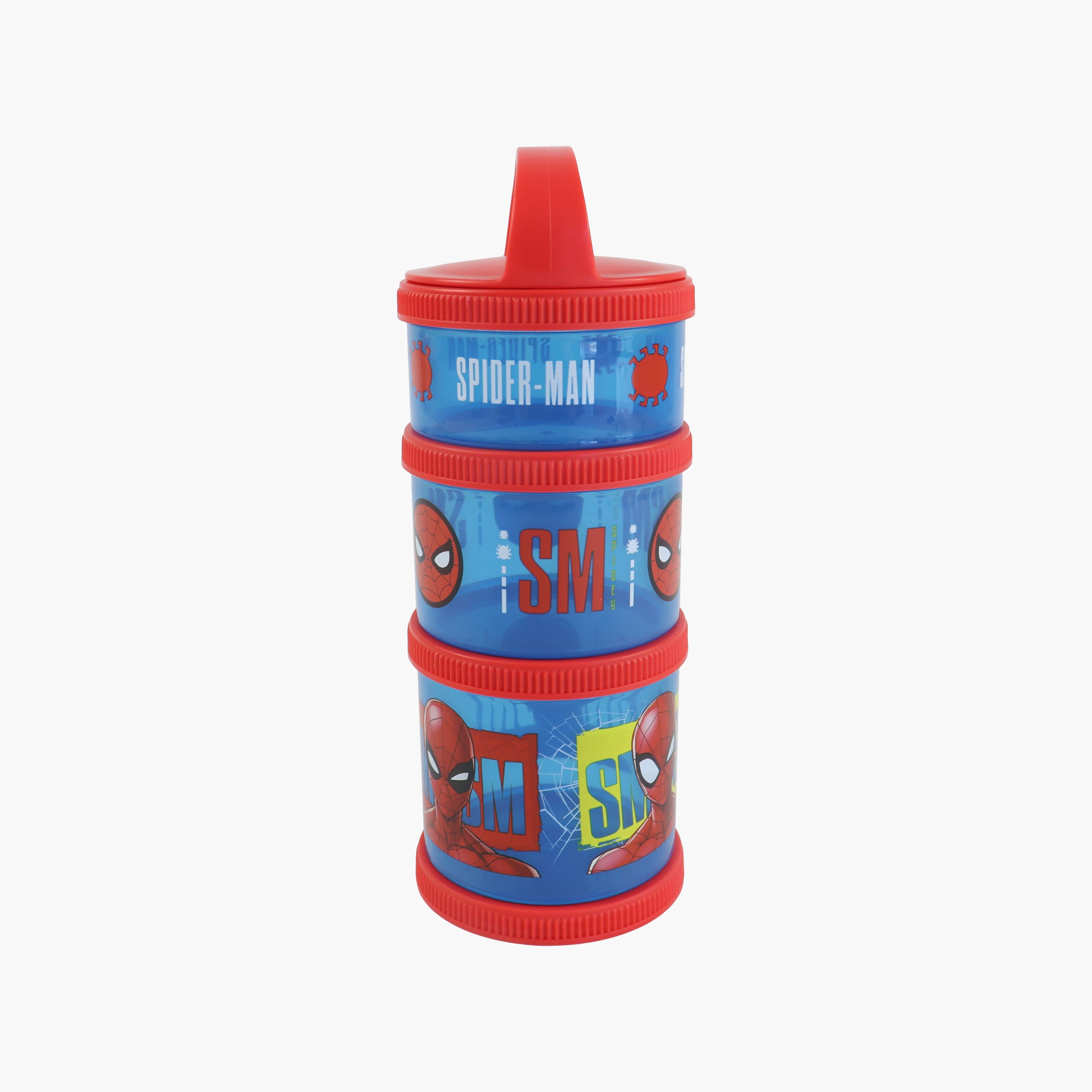 صندوق وجبات خفيفة (سناك بوكس) مارفل سبايدرمان 3 قطع مع مقبض حمل-baby-feeding-mealtimeessentials-image-5