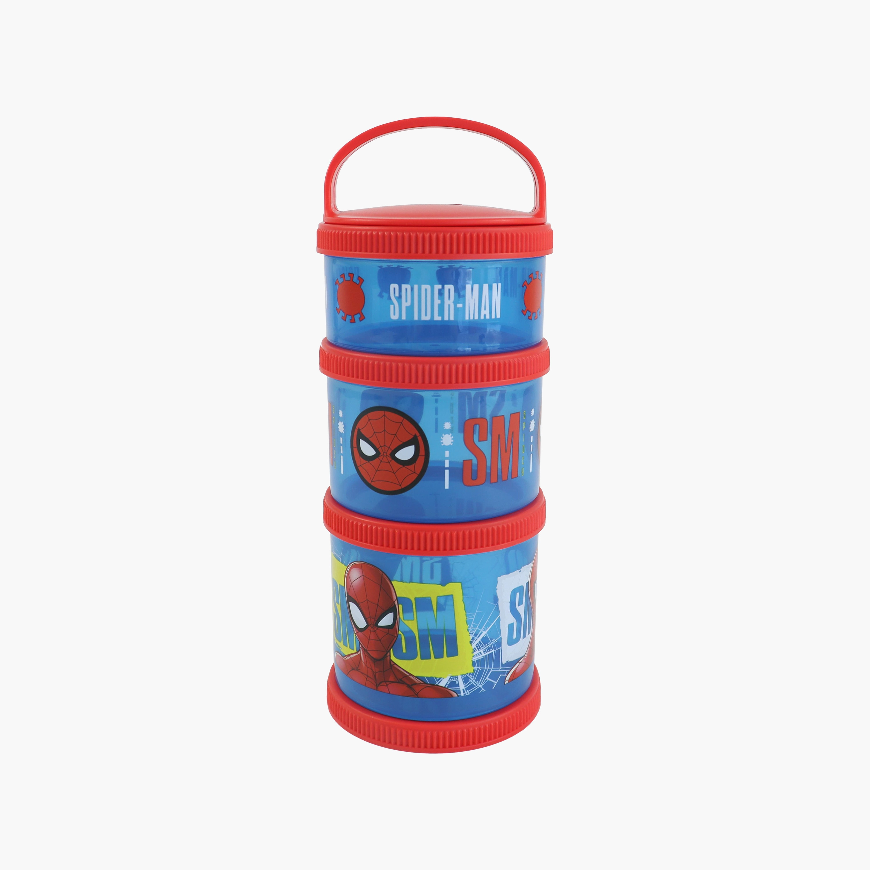 صندوق وجبات خفيفة (سناك بوكس) مارفل سبايدرمان 3 قطع مع مقبض حمل-baby-feeding-mealtimeessentials-image-6