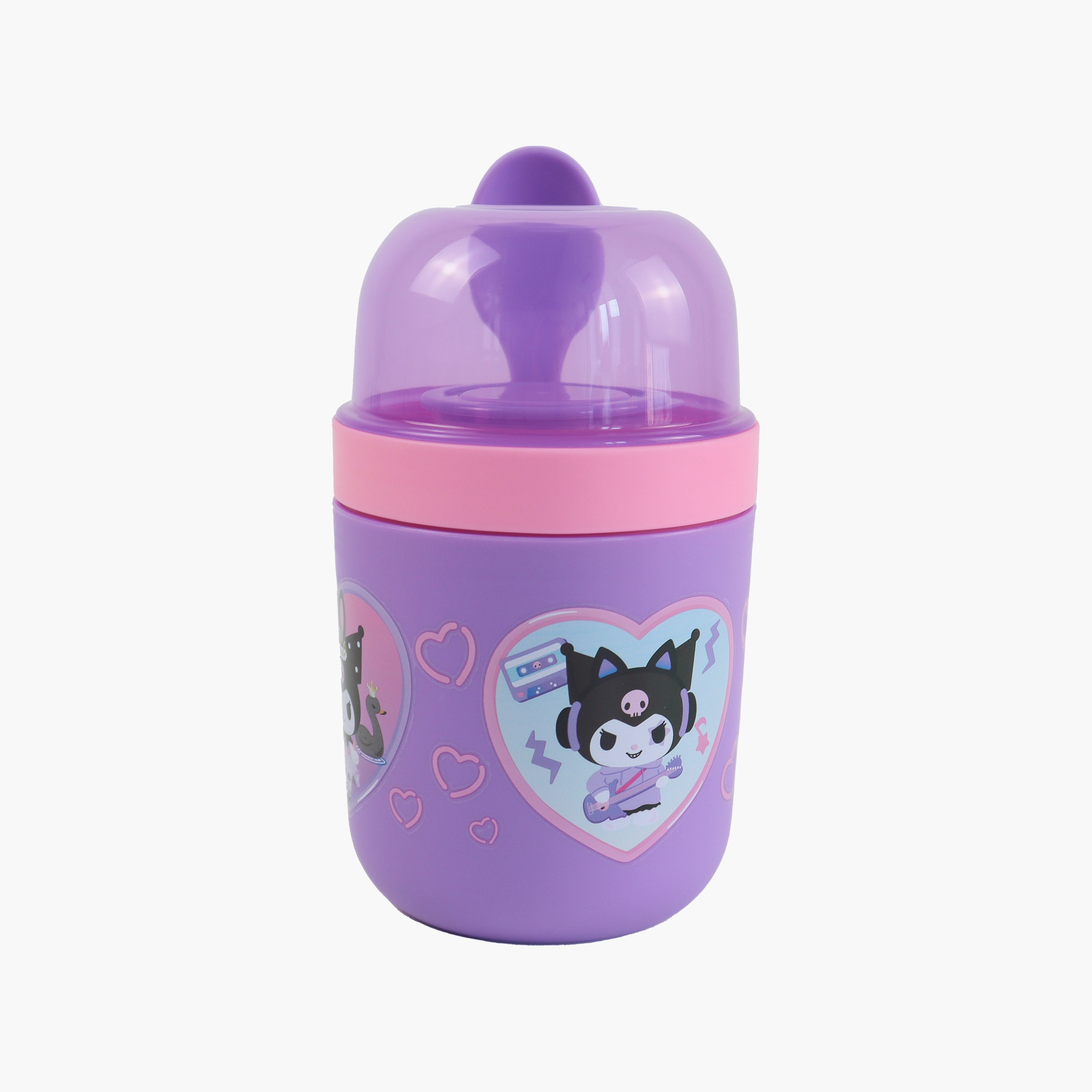 Kuromi Insulated Food Jar for Girls with Spoon-school-lunchessentials-lunchboxes-image-1