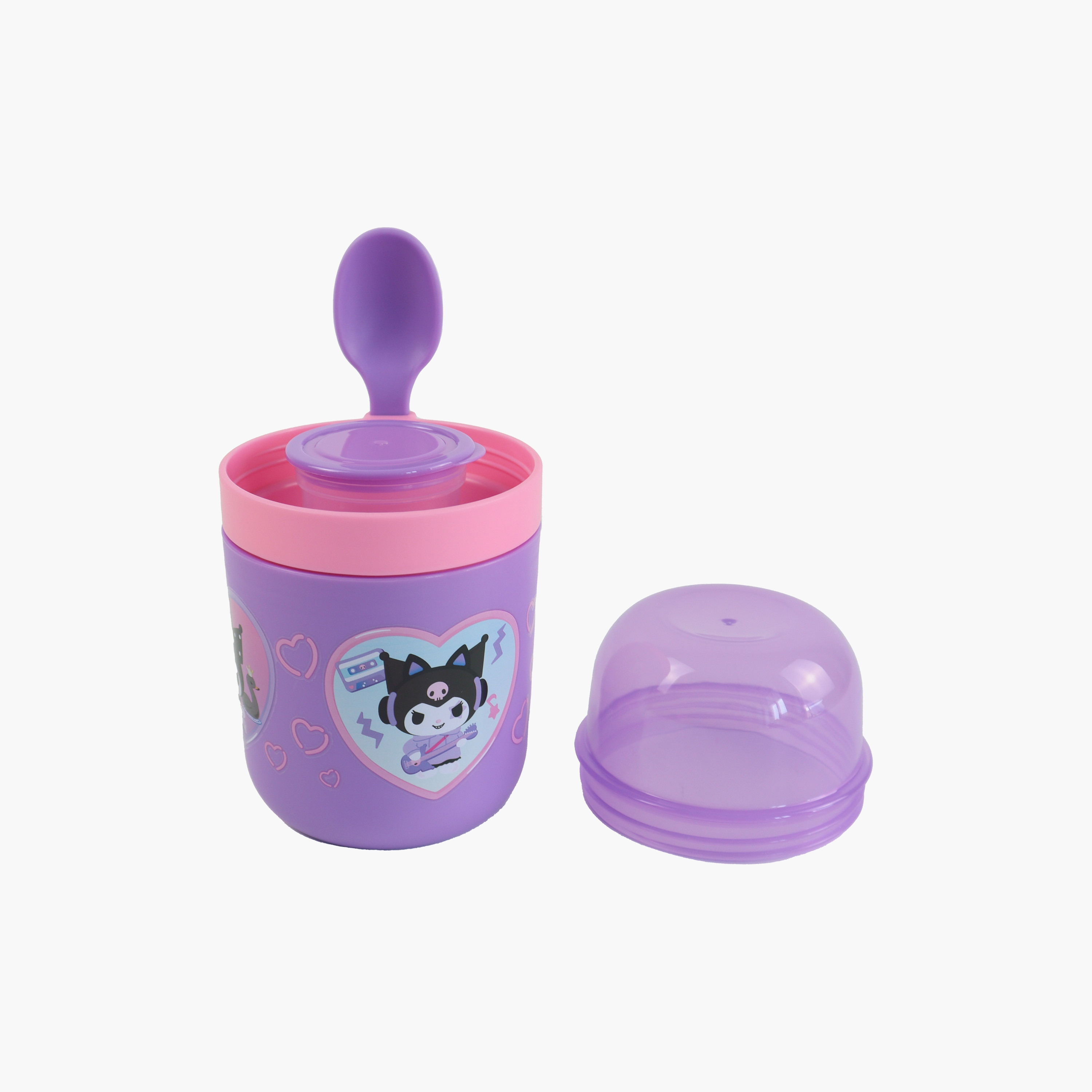 Kuromi Insulated Food Jar for Girls with Spoon-school-lunchessentials-lunchboxes-image-5
