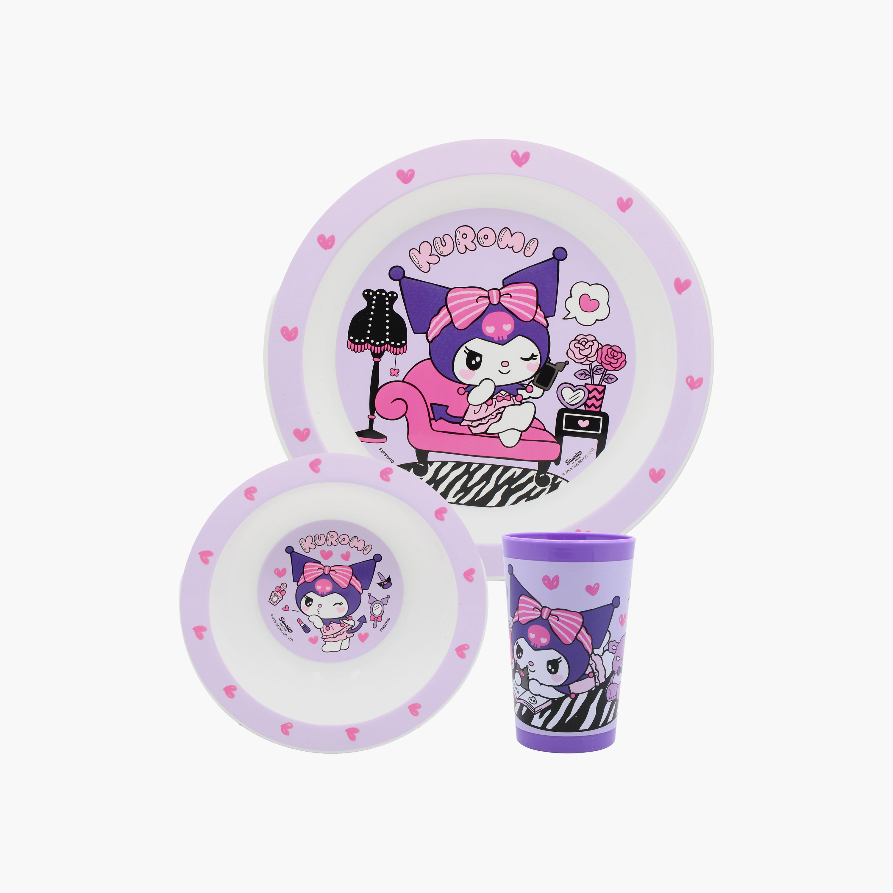 Kuromi 3-Piece Kuromi Mico Breakfast Set with Microwave Safe-baby-feeding-mealtimeessentials-image-1
