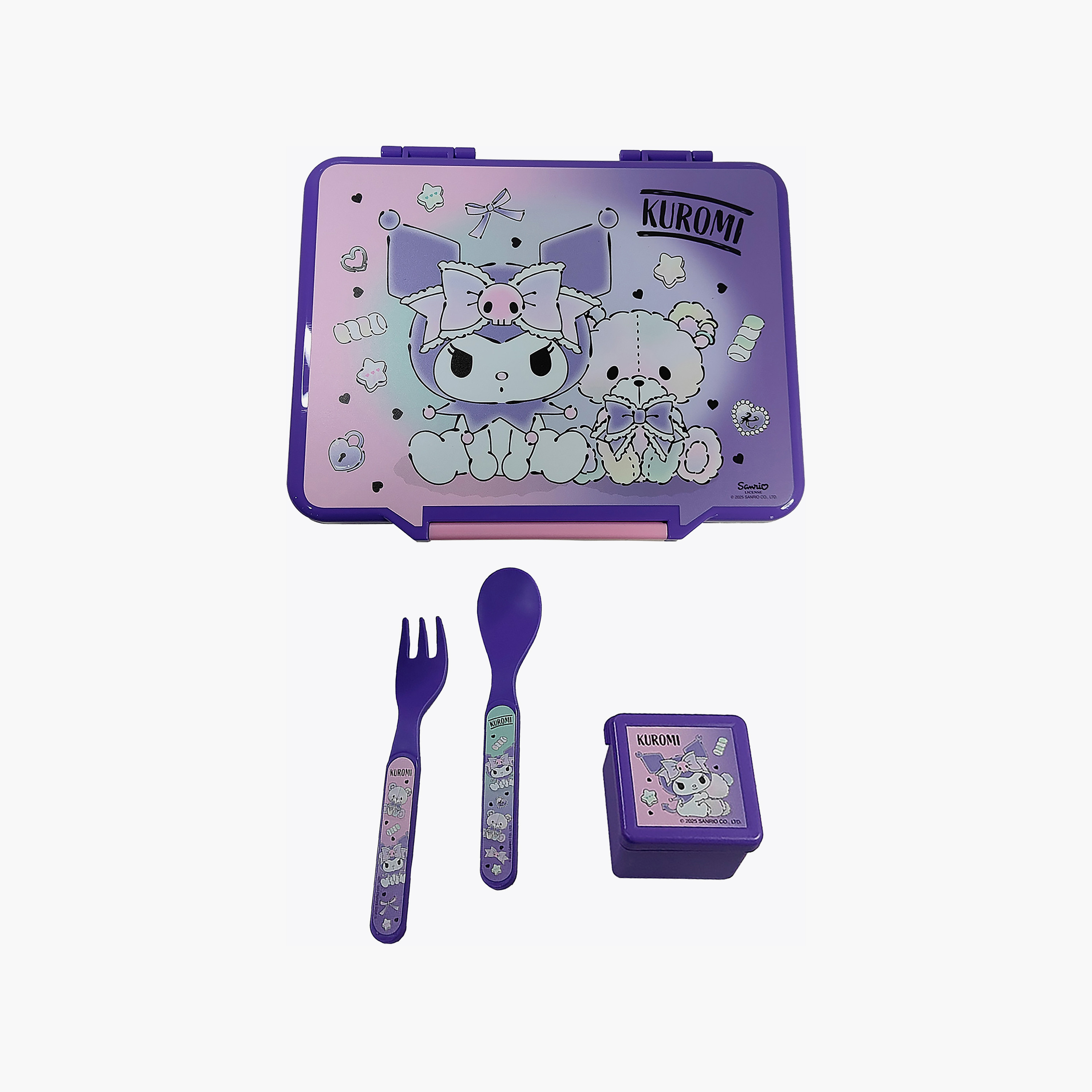 Kuromi Bento Lunch Box for Girls with Cutlery-school-lunchessentials-lunchboxes-image-1