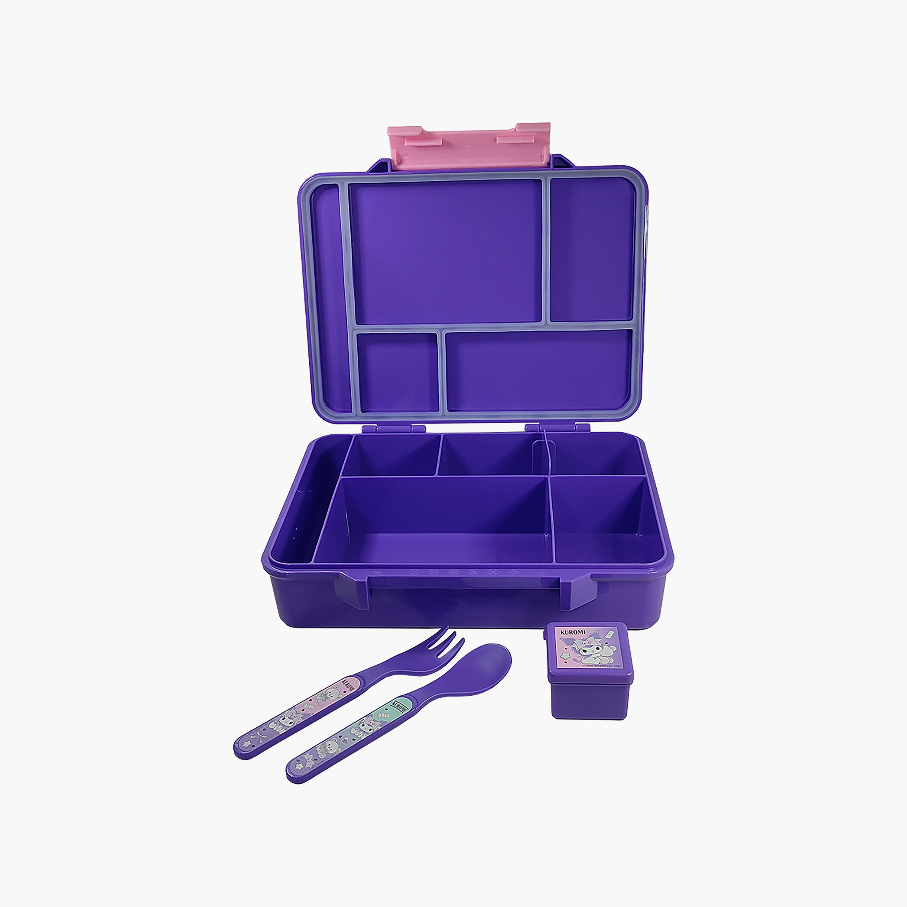 Kuromi Bento Lunch Box for Girls with Cutlery-school-lunchessentials-lunchboxes-image-4