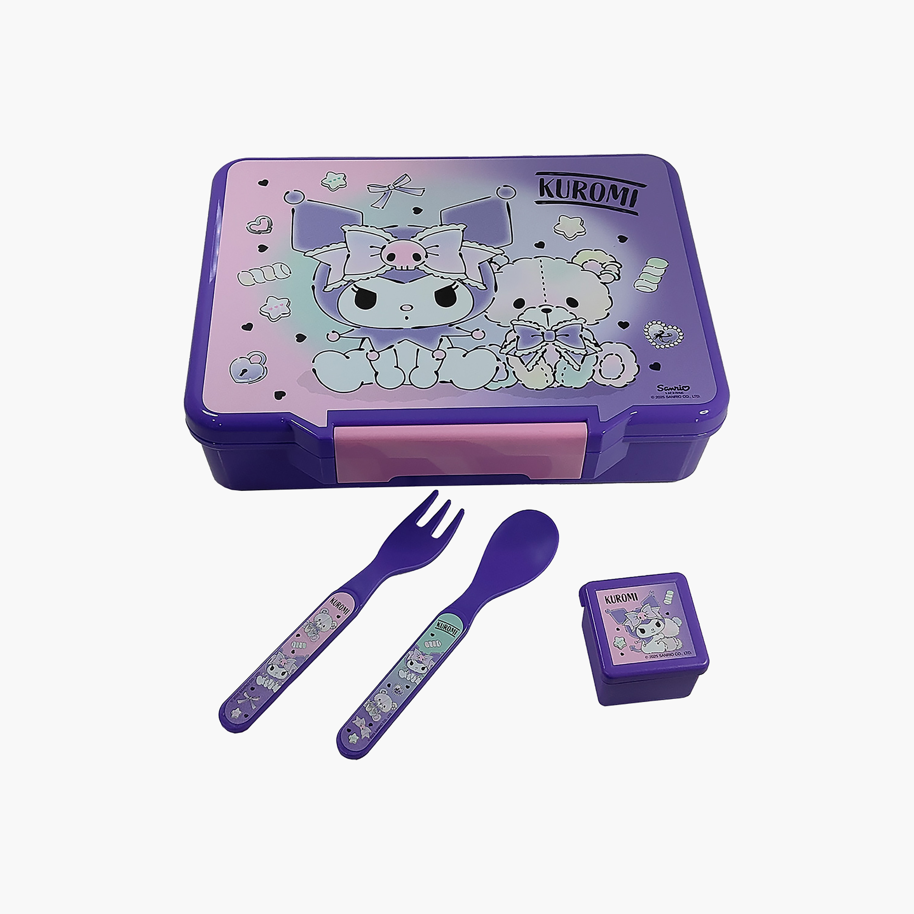 Kuromi Bento Lunch Box for Girls with Cutlery-school-lunchessentials-lunchboxes-image-6