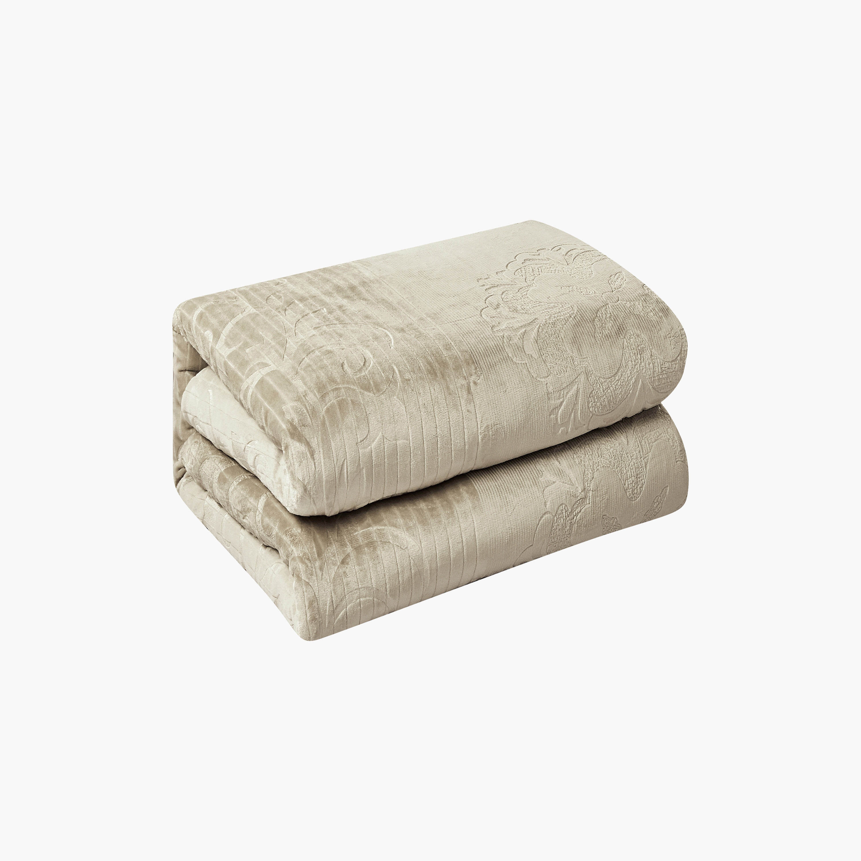 طقم لحاف مخملي فاخر من الفلانيل المنقوش بنمط خطوط شتوية من لايف ستايل - 260 × 240 سم-household-bedding-comfortersandbedspreads-comforters-image-14